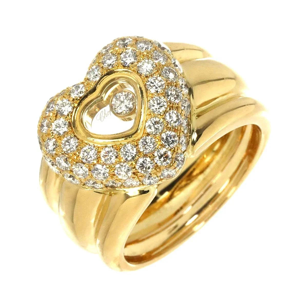 Chopard Happy Diamond Ring 18K YG 750 Size6.5-6.75(US) 90323069