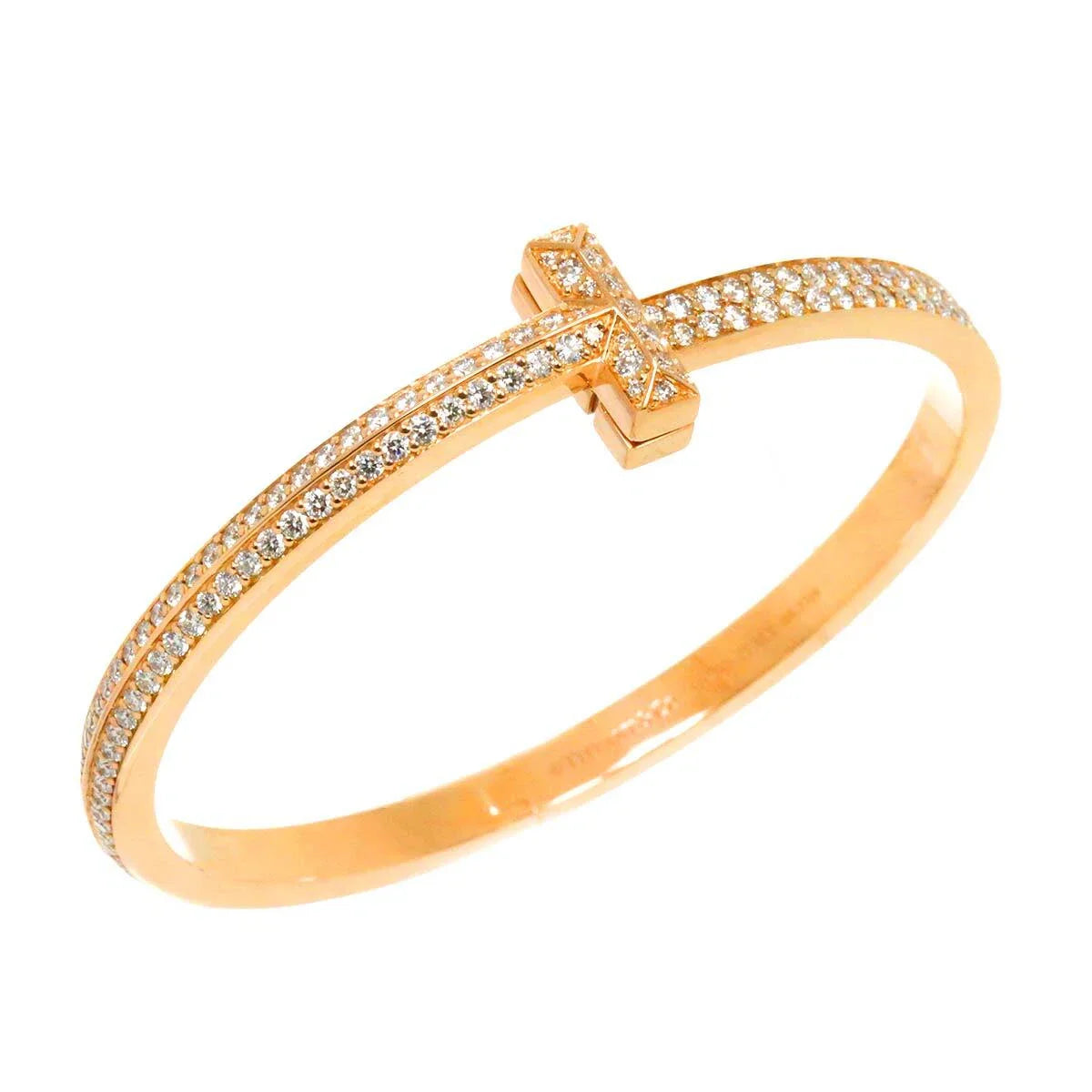 TIFFANY Co. T One Full Diamond 4.37ct Bracelet 18K PG 750 90277264