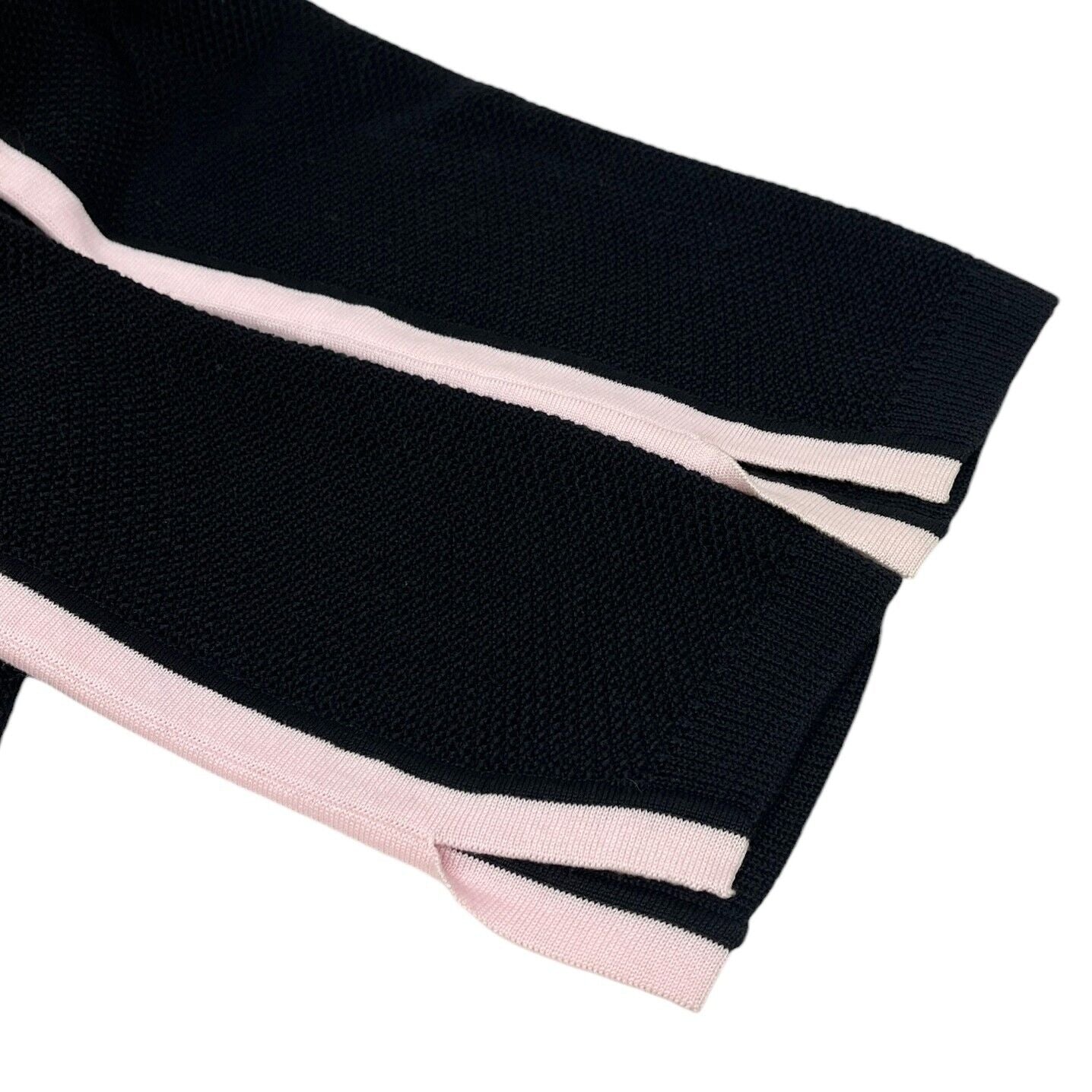 CHANEL Sport Vintage 03P CC Logo Mesh Zip Top #38 Knit Cardigan Black RankAB+