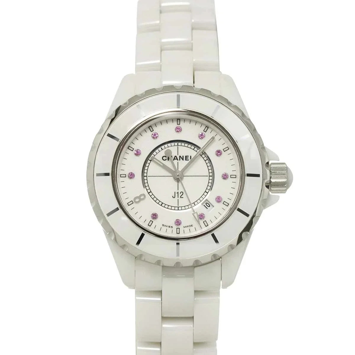 CHANEL J12 H2054 33mm Limited Ginza 11P Pink Sapphire White Dial 90334948