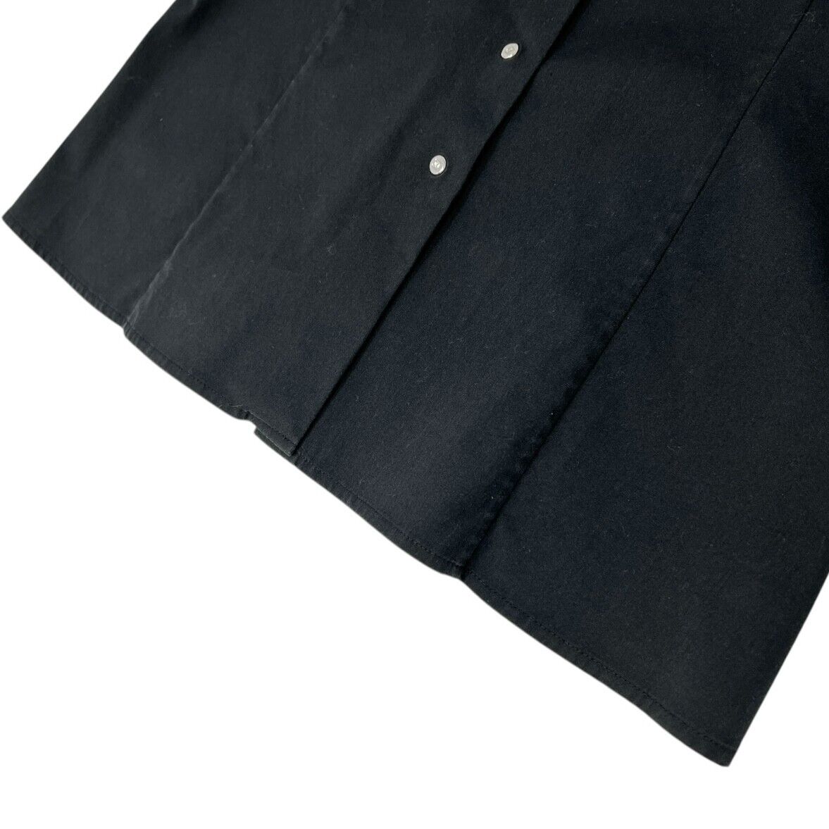 CELINE Vintage Macadam Logo Black Shirt #38 Blouse Top Black Silver Cotton