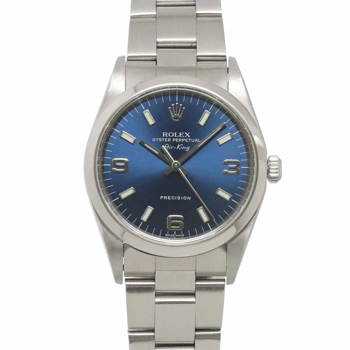 ROLEX Air King 14000 Serial P Automatic Blue Dial Mens Watch 90330501
