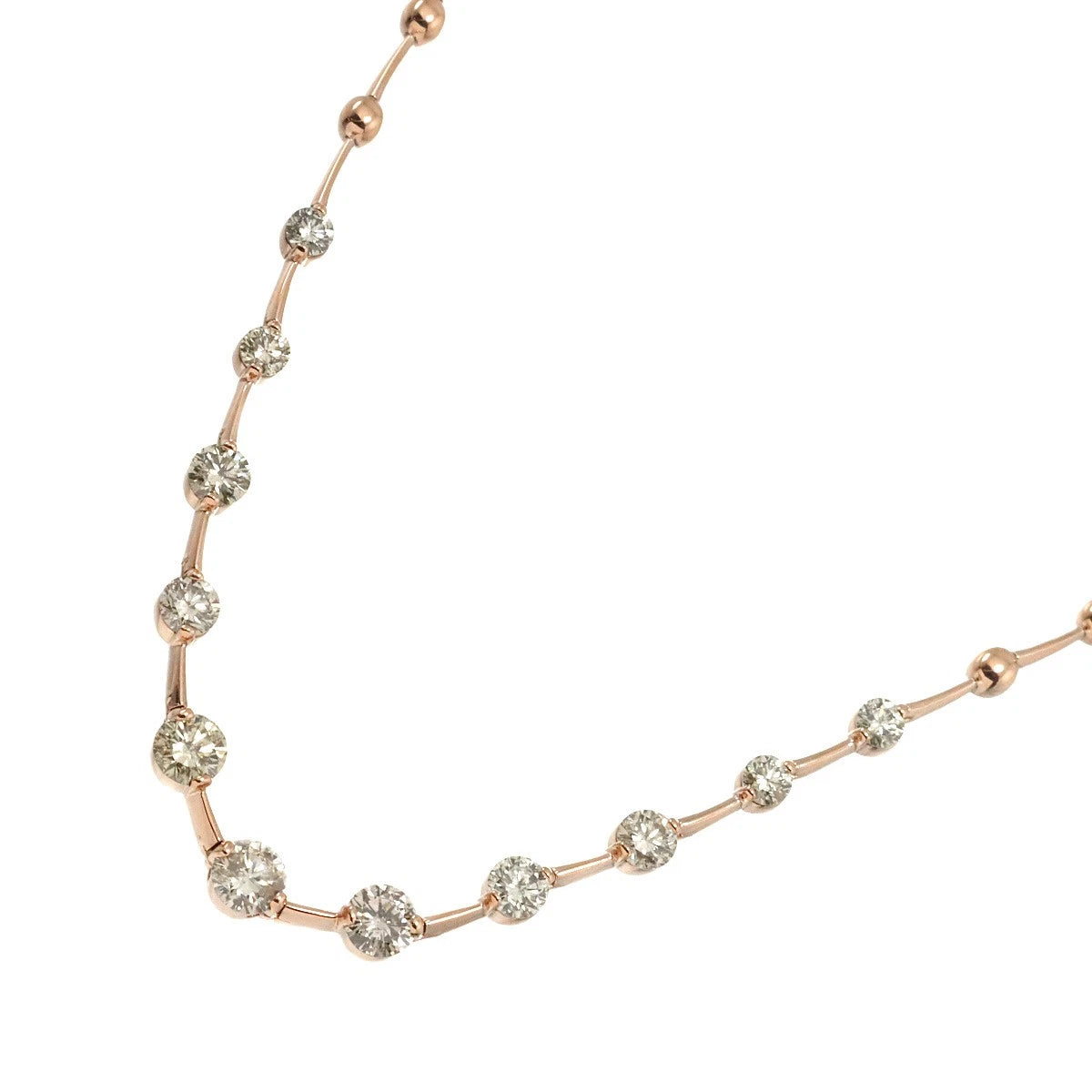 Diamond 2.50ct Necklace 18K Pink Gold 750 90320486