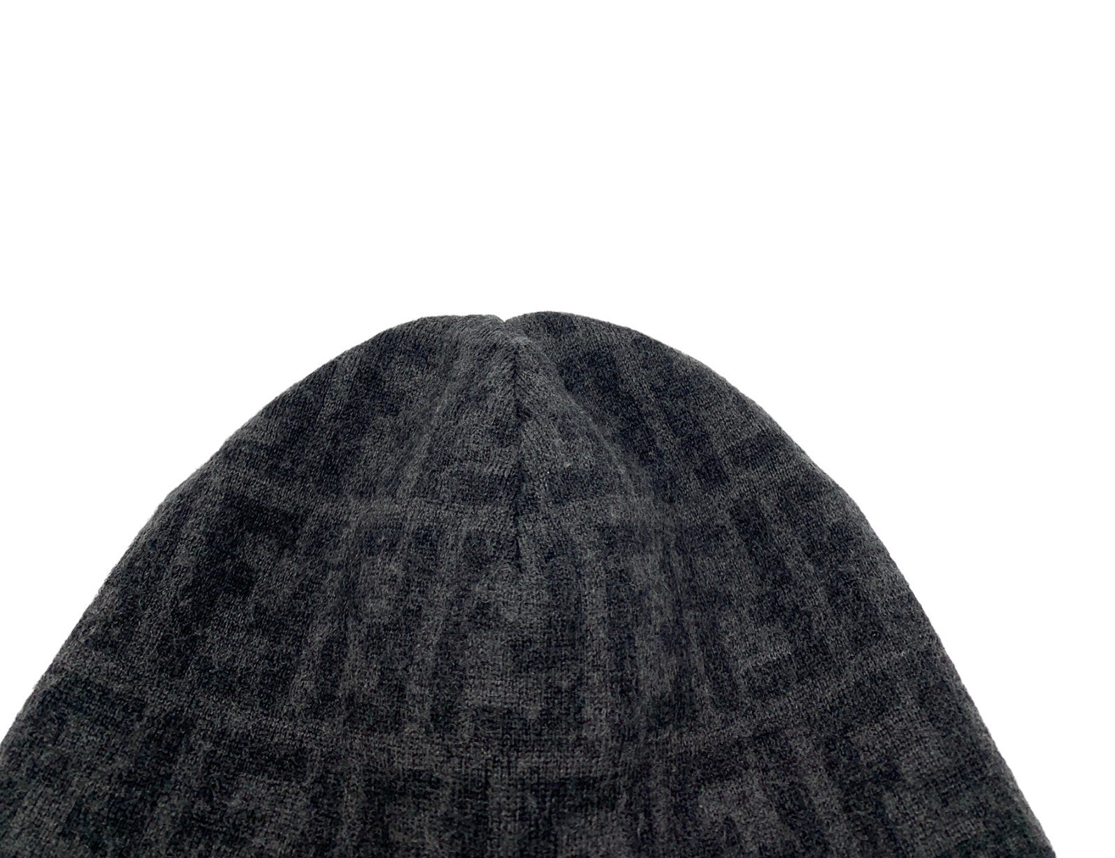 FENDI Vintage Zucca Monogram Knit Beanie #42 Hat Fashion Accessory Wool RankAB+