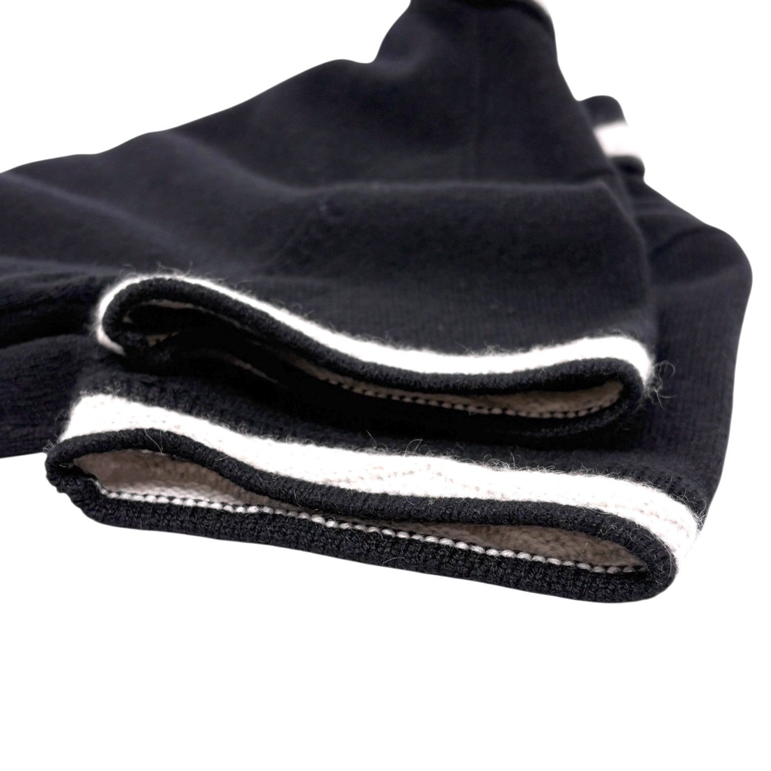 CHANEL Vintage 04A CC Logo Knit Dress One-piece #34 Black Gray Cashmere Button