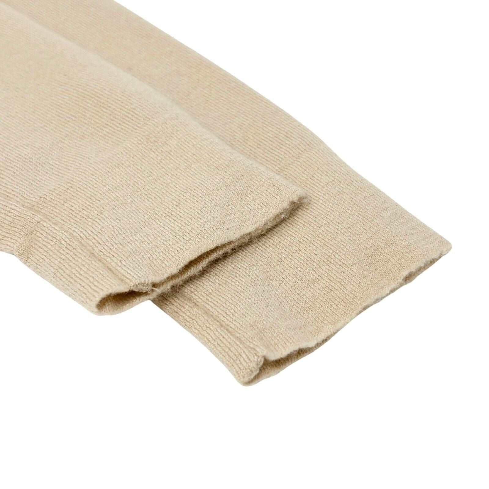 CHANEL Vintage 04A CC Logo Turtleneck Sweater #38 Long Sleeve Top Cream Cashmere