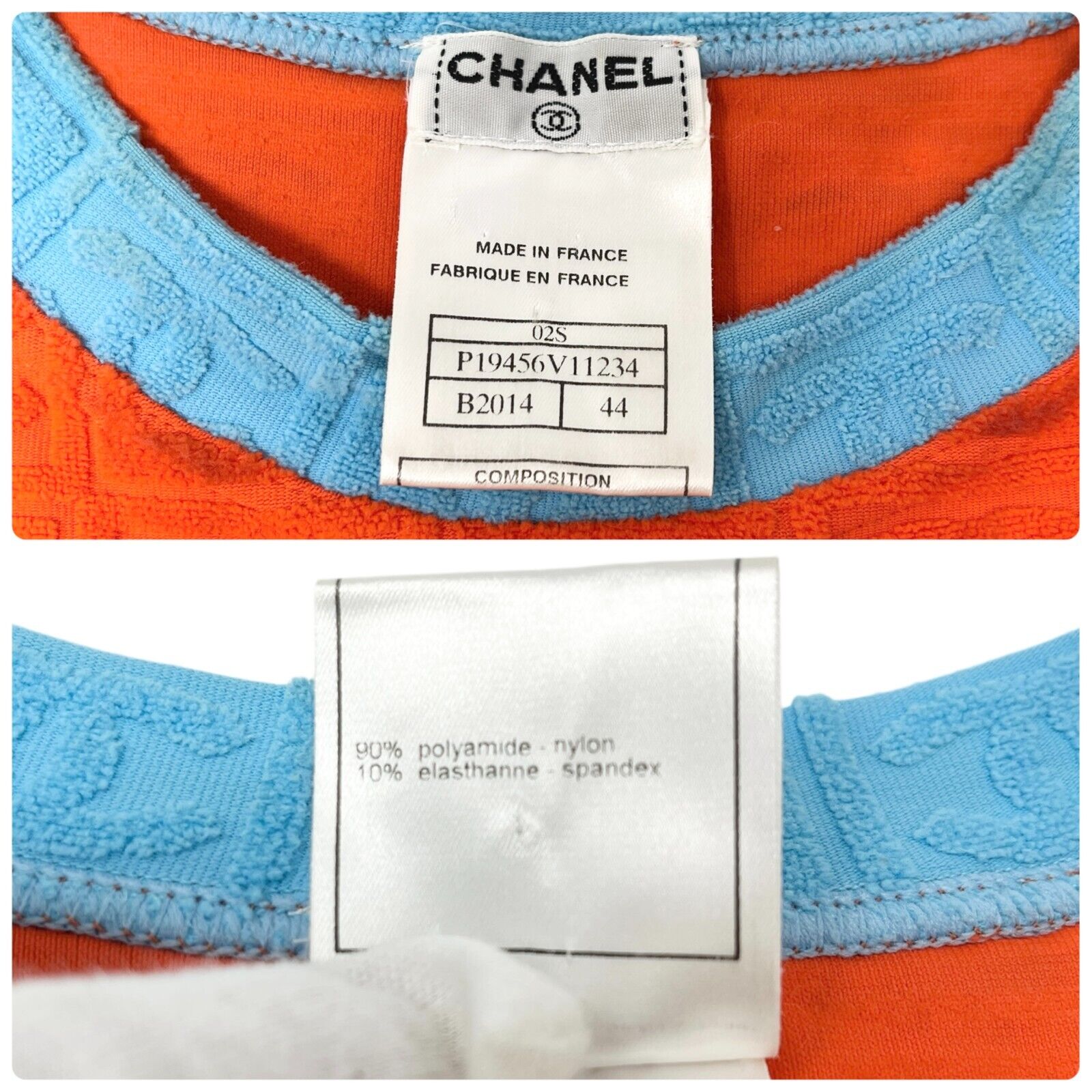 CHANEL Sport Vintage 02S CC Logo Terry Cloth Tank Top #44 Nylon