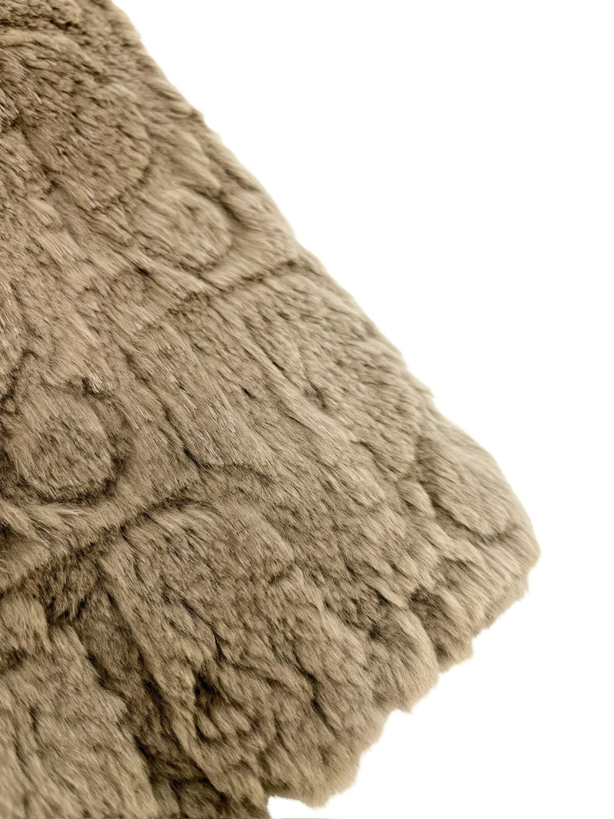 Christian Dior Vintage Trotter Monogram Logo Fur Scarves Shawls Olive Gray