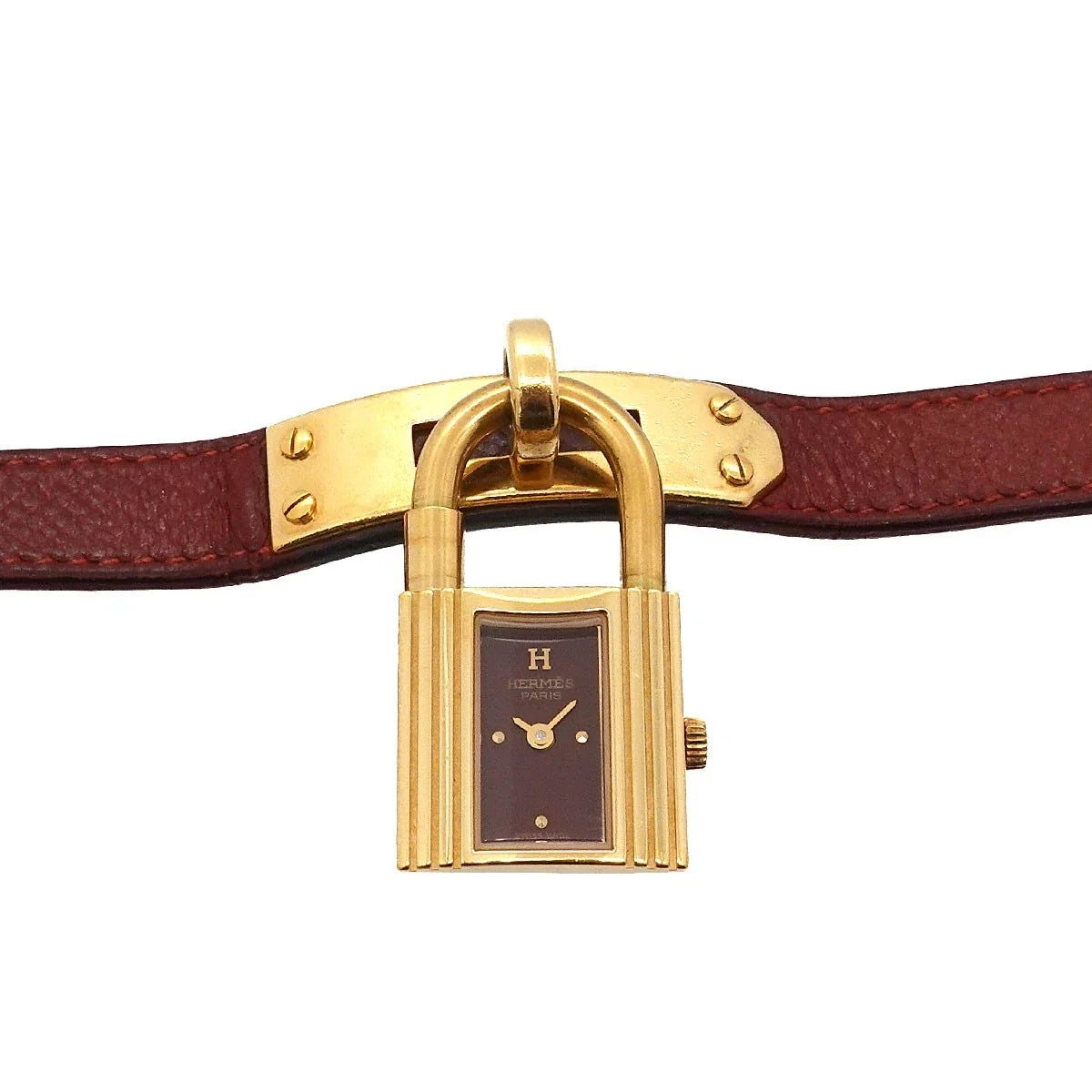 HERMES Kelly Watches Quartz bordeaux Dial Vintage Cadena Ladies 90343368