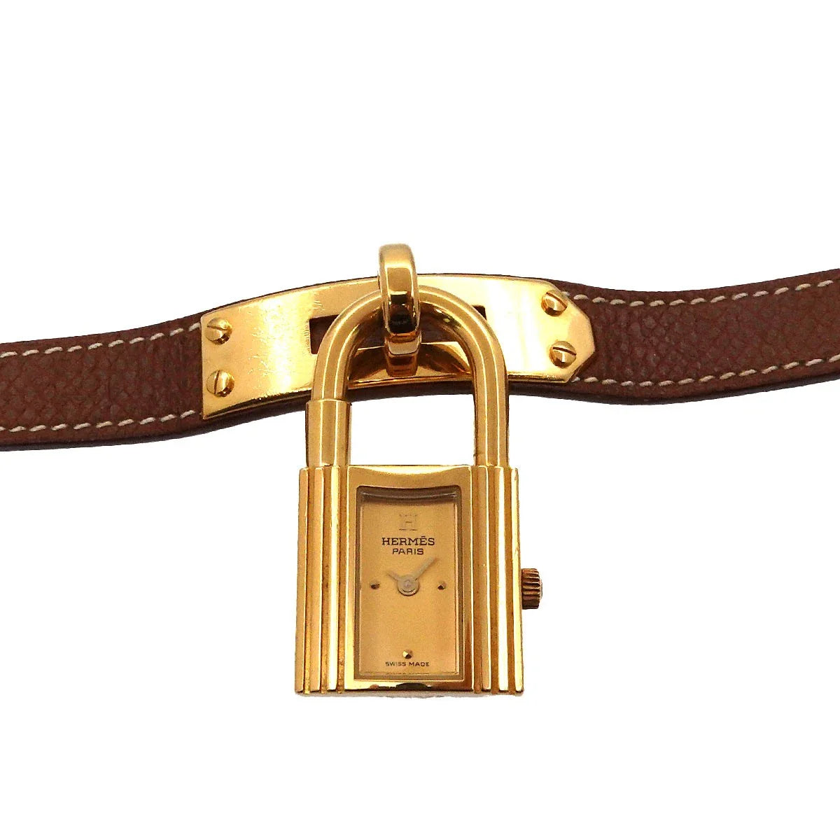 HERMES Kelly Watches Quartz Gold Dial Vintage Cadena Ladies Watch 90290756