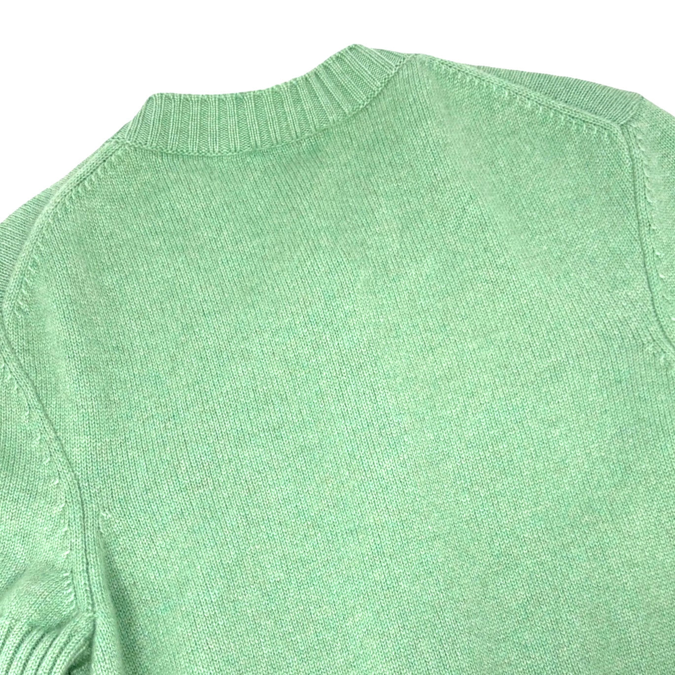 CHANEL Vintage P52425 CC Turnlock Logo Knit Cardigan Dress #38 Cashmere Green