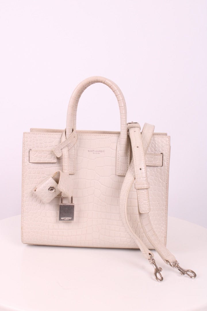 Saint Laurent White Saint Laurent Nano Sac de Jour
