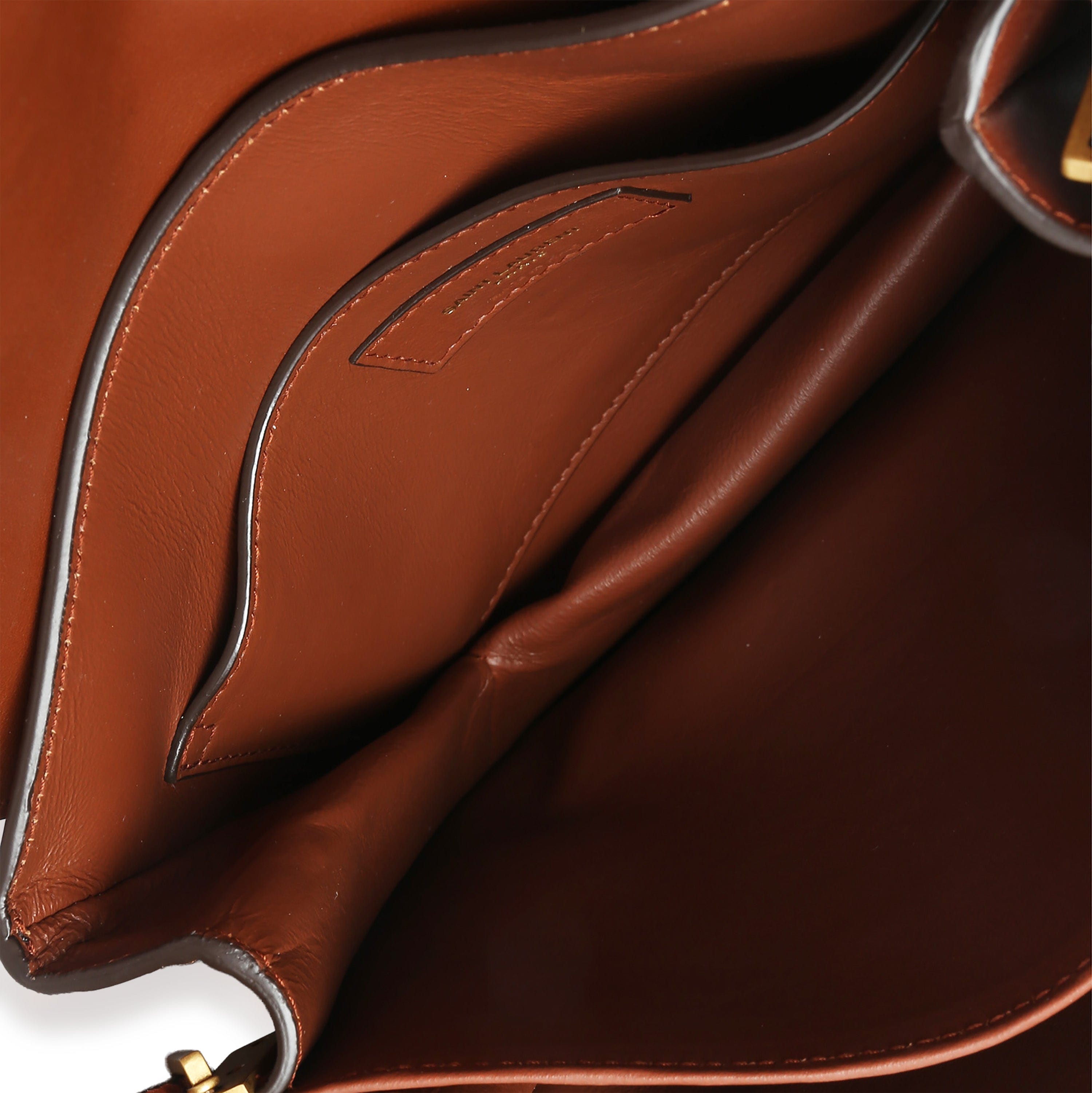 Saint Laurent Brown Canvas Le Monogramme Small Sac Besace Shoulder Bag