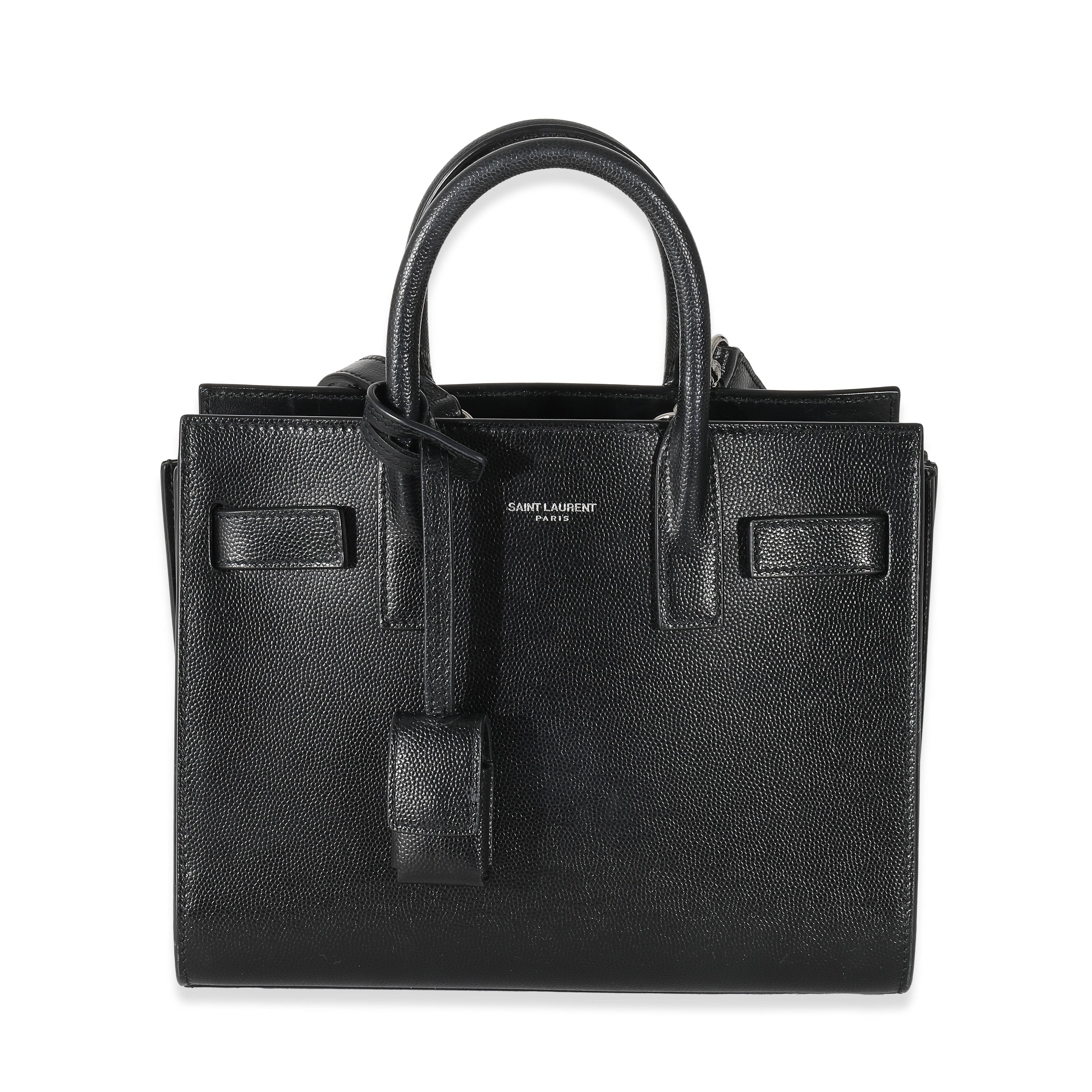 Saint Laurent Saint Laurent Black Grained Leather Nano Sac De Jour