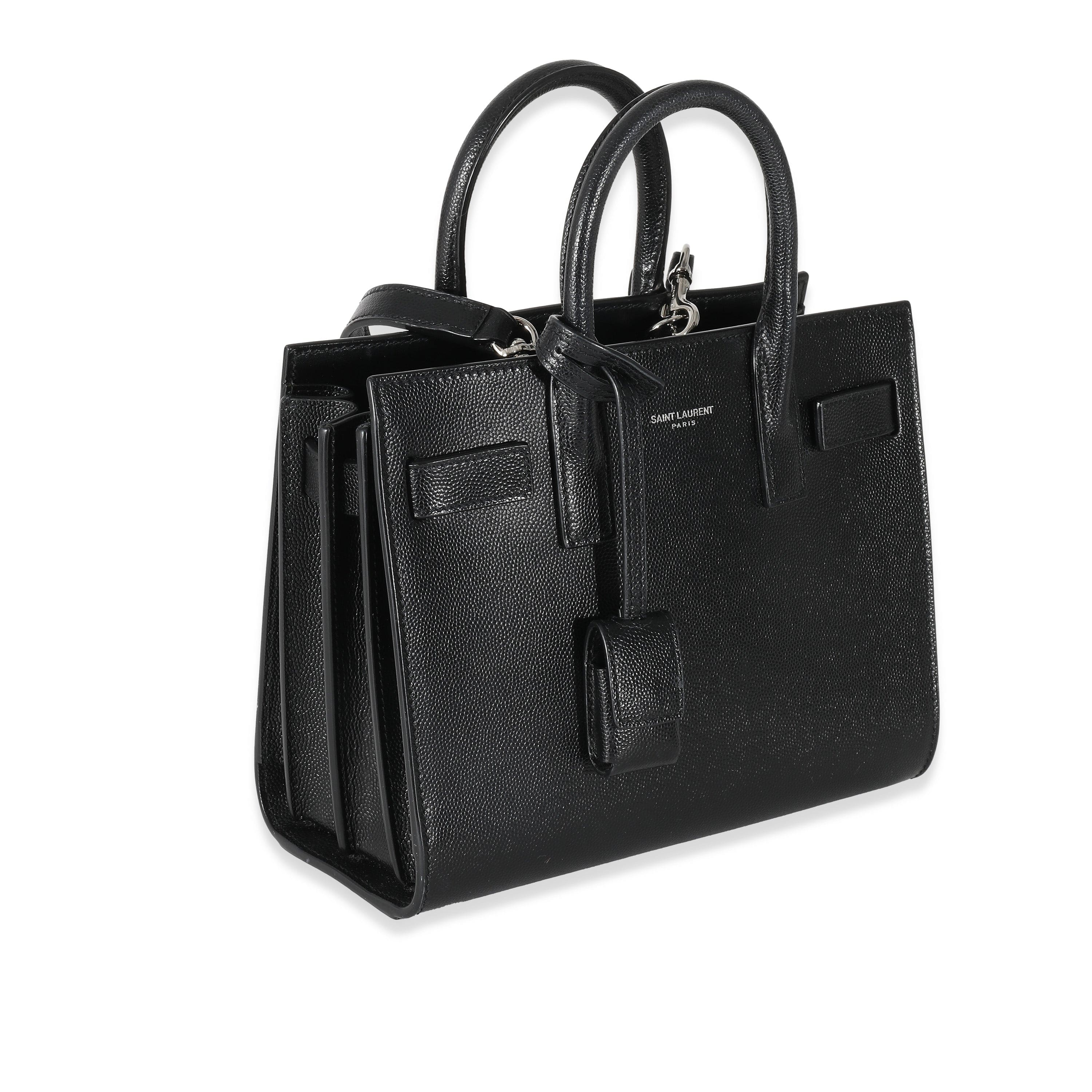 Saint Laurent Saint Laurent Black Grained Leather Nano Sac De Jour