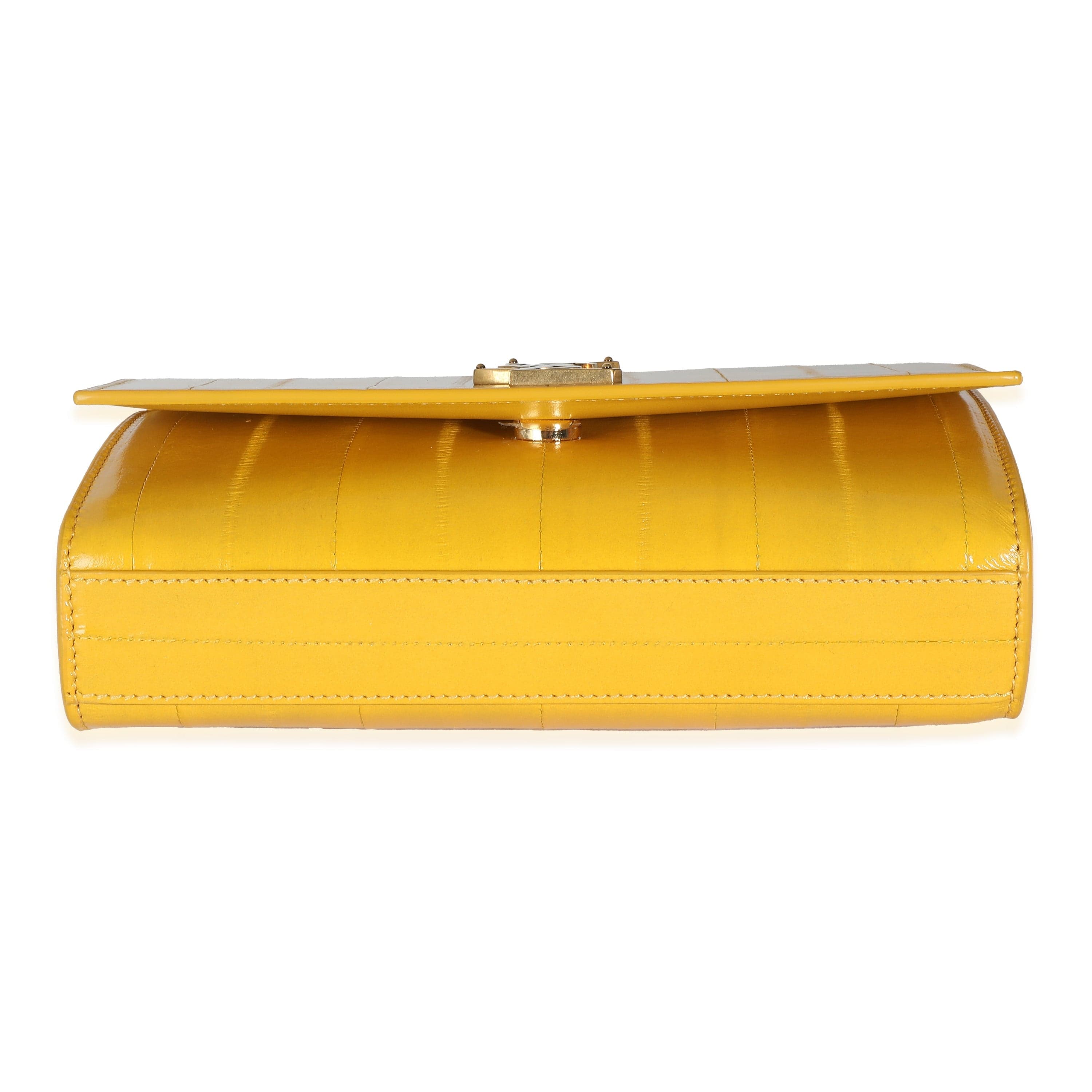 Saint Laurent Saint Laurent Mimosa Yellow Eel Skin Small Kate Chain Bag