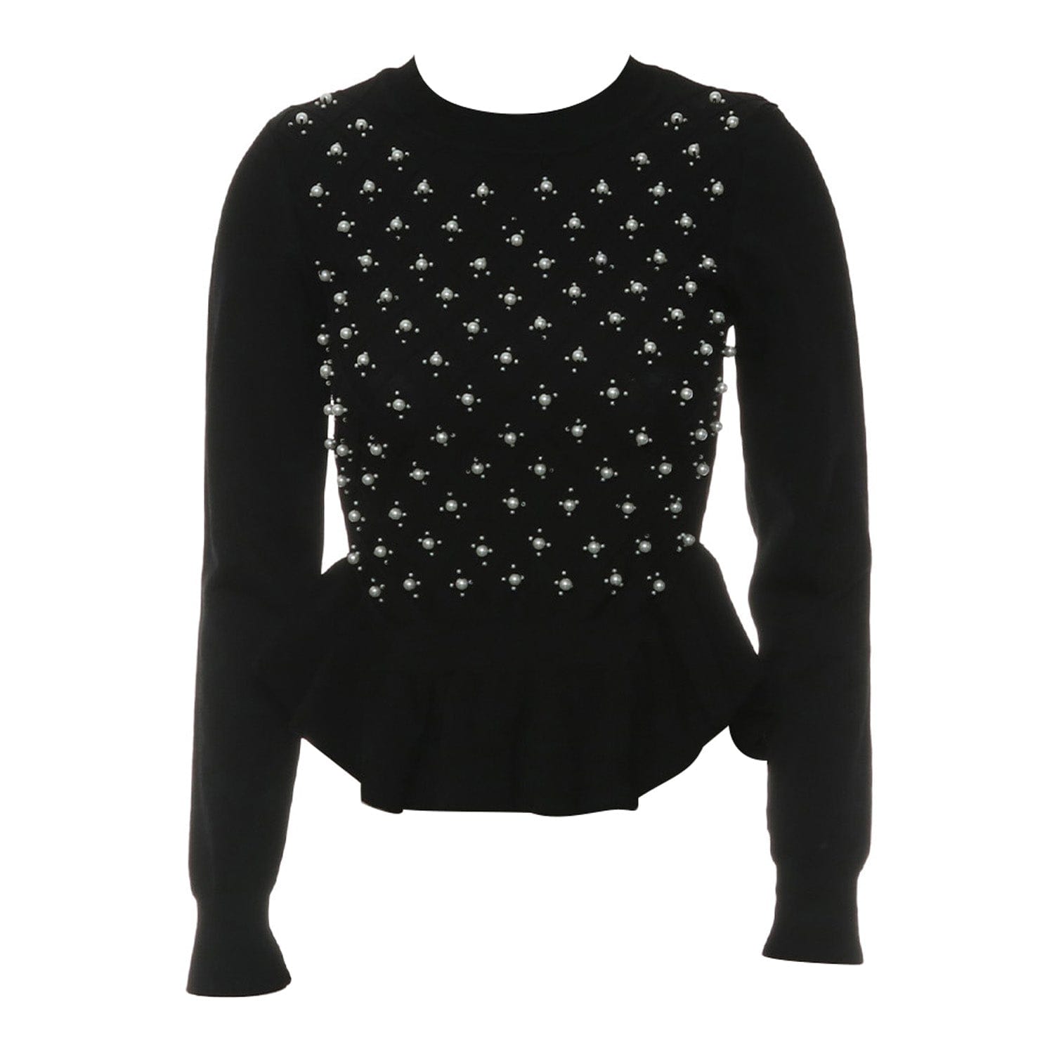 Sandro Sandro Pearl Embellished Peplum Sweater