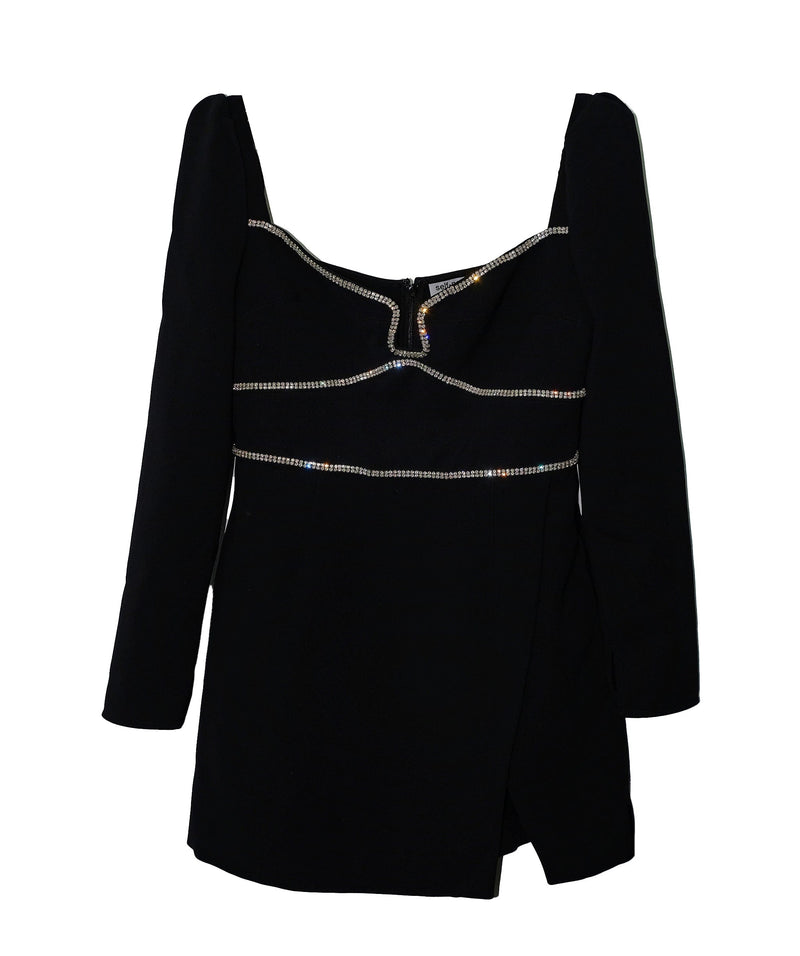 Seft Portait Self Portrait Dress Black with crystal embellishment UK 12 US 8 RJC2908
