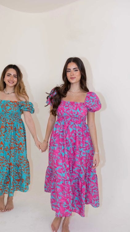 SELF LOVE BLOSSOM BREEZE PUFFY SLEEVES  DRESS (فستان)