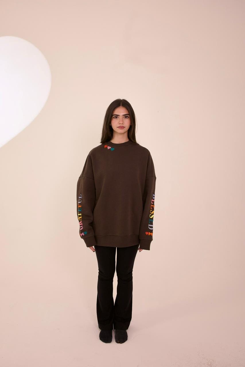 SELF LOVE BLESSED GRATEFUL SWEATER (سترة)