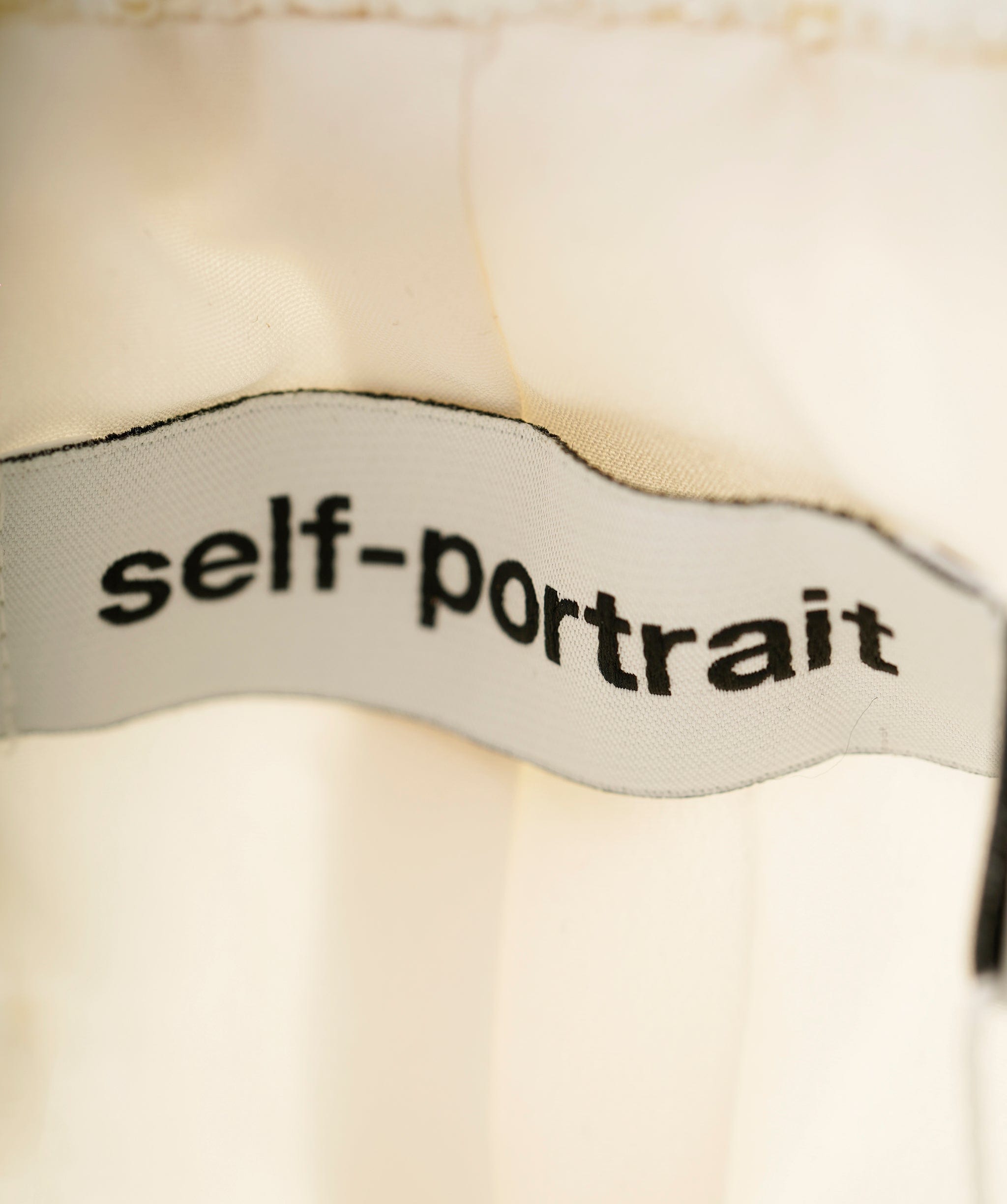 Self-Portrait Self-Portrait Cream Boucle & Chiffon Belted Midi Dress ALC2306