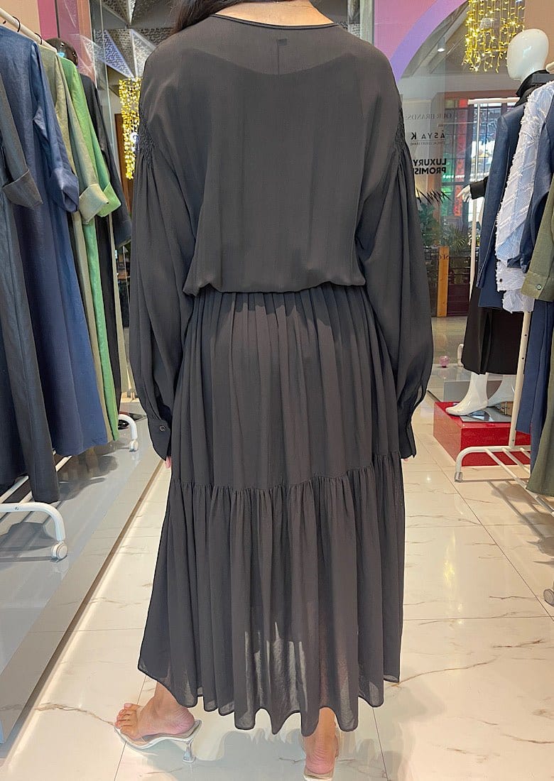 ADJUSTABLE WAIST CHIFON DRESS (فستان)