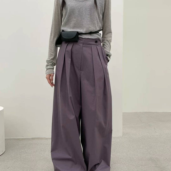 FRONT PLEATED WIDE LEG PANTS (بنطلون) “SOLANA” – LuxuryPromise