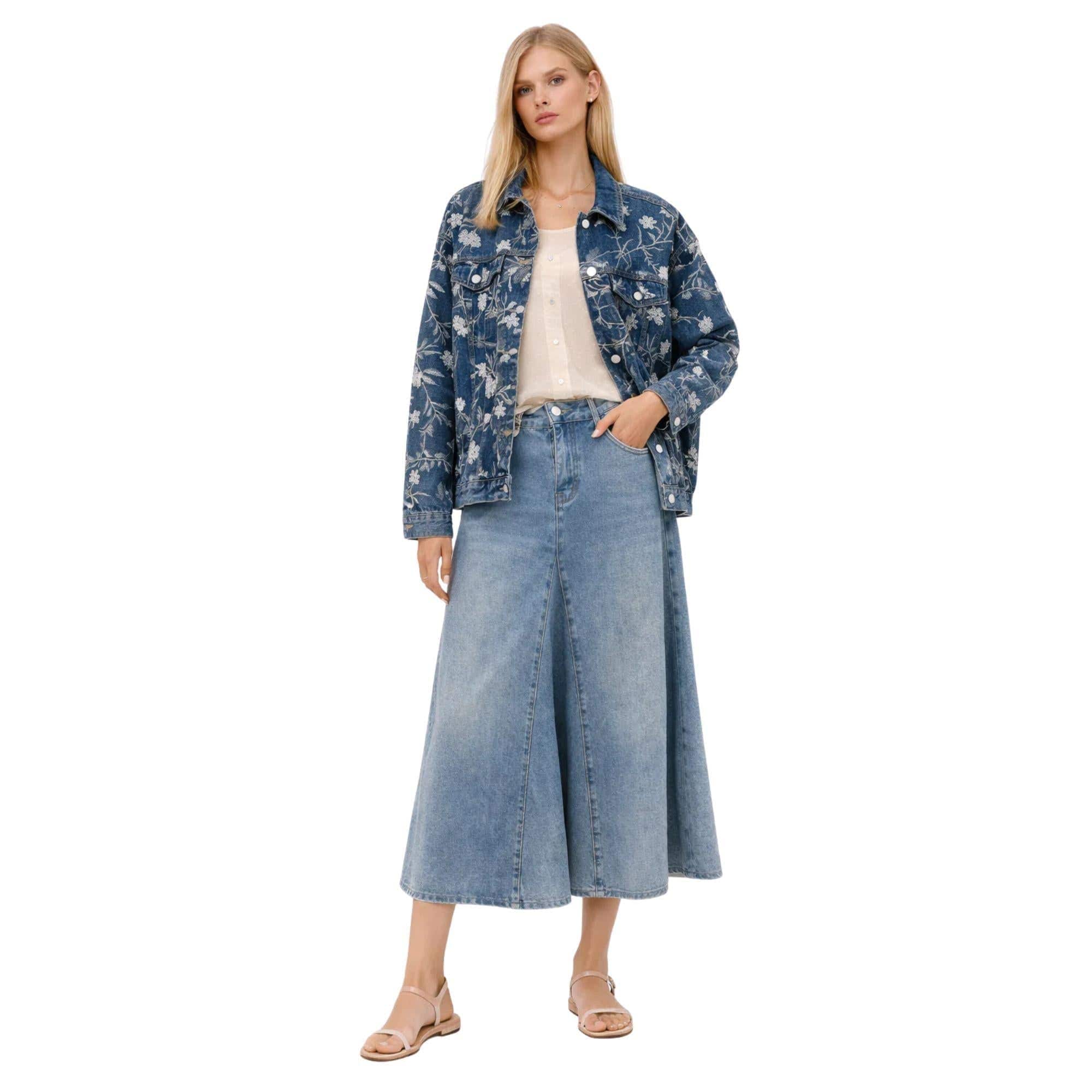 SEOUL COLLECTION DENIM MAXI SKIRT (التنورة) “HAIYA”