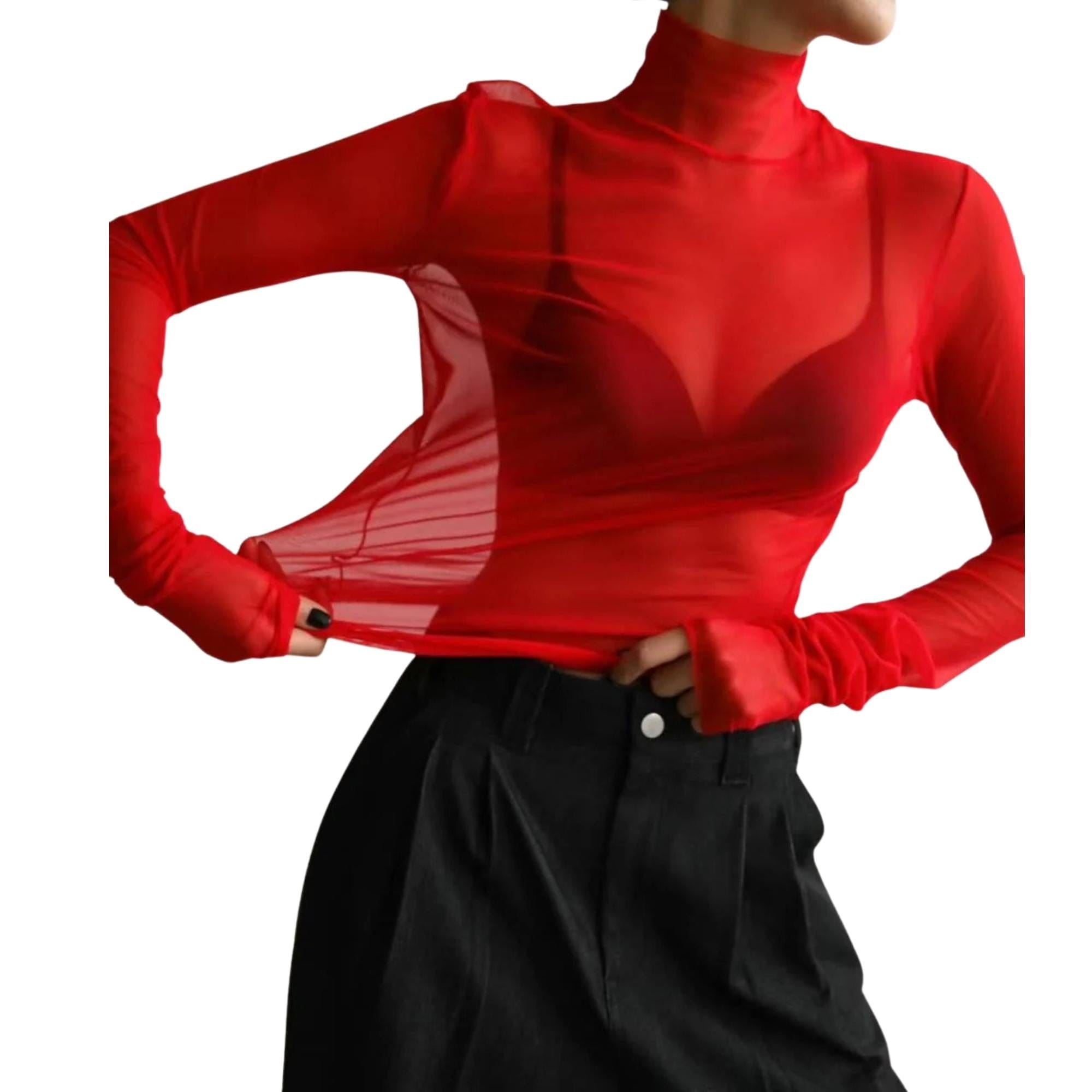 SEOUL COLLECTION LONG SLEEVES MESH TOP