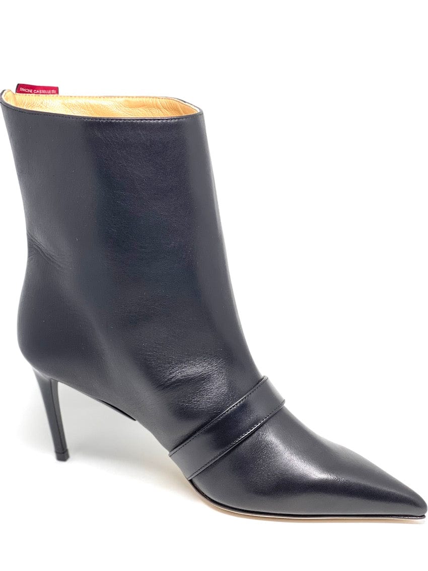 SIMONE CASTELLETTI PAOLINA POINTED-TOE BLACK MID-CALF BOOTS