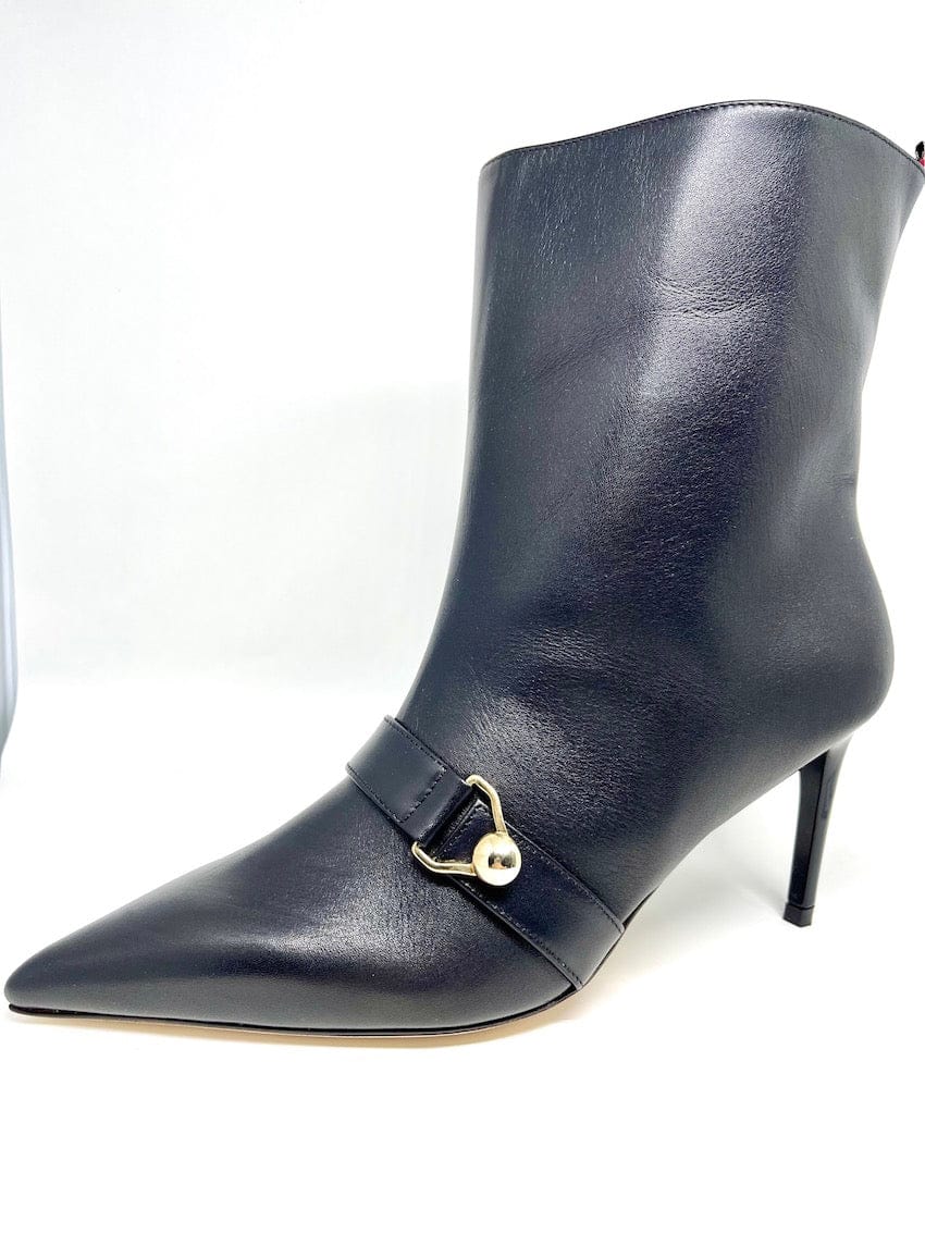 SIMONE CASTELLETTI PAOLINA POINTED-TOE BLACK MID-CALF BOOTS