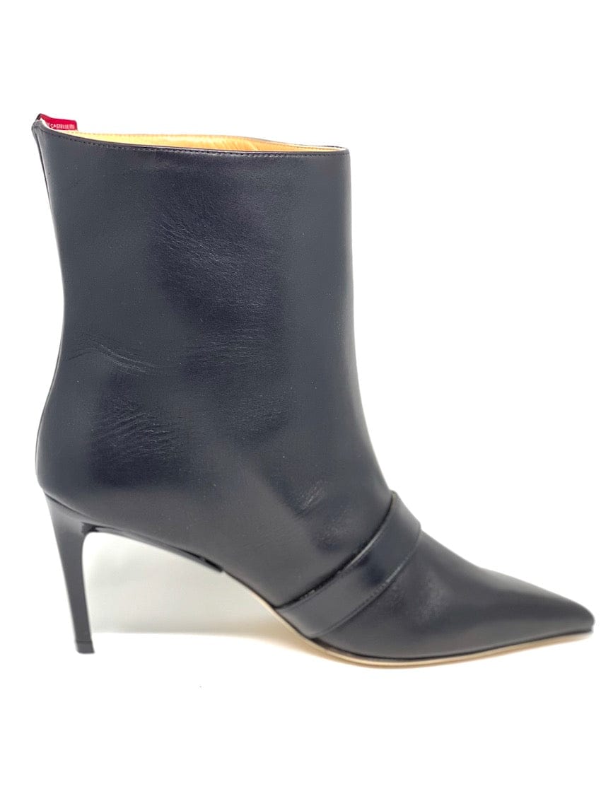 SIMONE CASTELLETTI PAOLINA POINTED-TOE BLACK MID-CALF BOOTS
