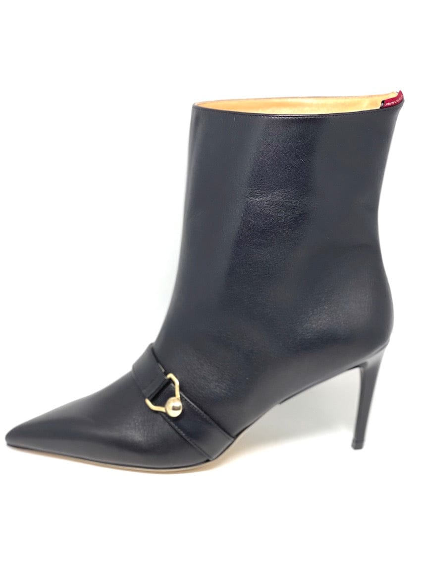 SIMONE CASTELLETTI PAOLINA POINTED-TOE BLACK MID-CALF BOOTS