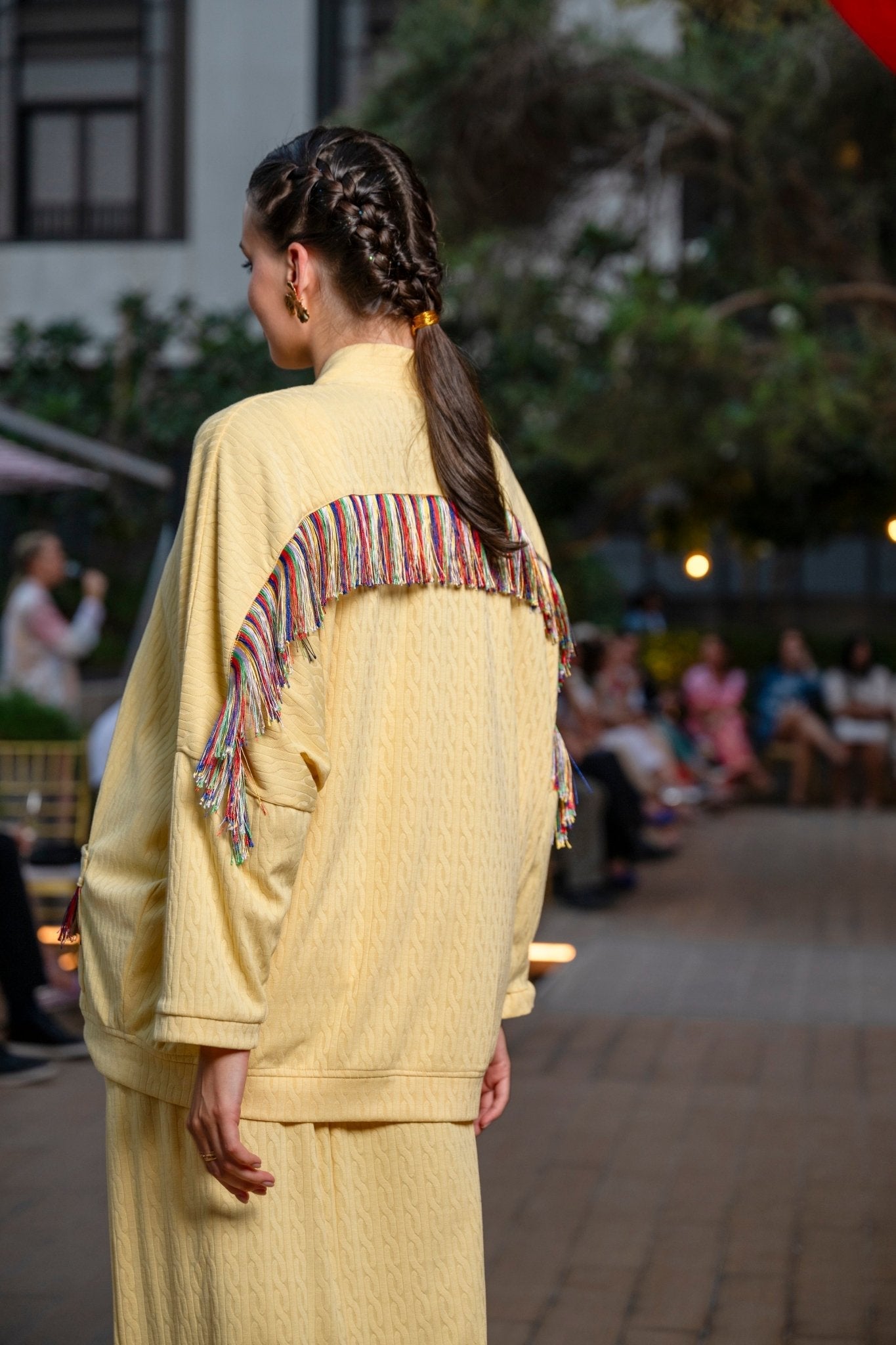 Skirt Knitwear With Fringes Pocket Astrology | تنورة - Maison Clad