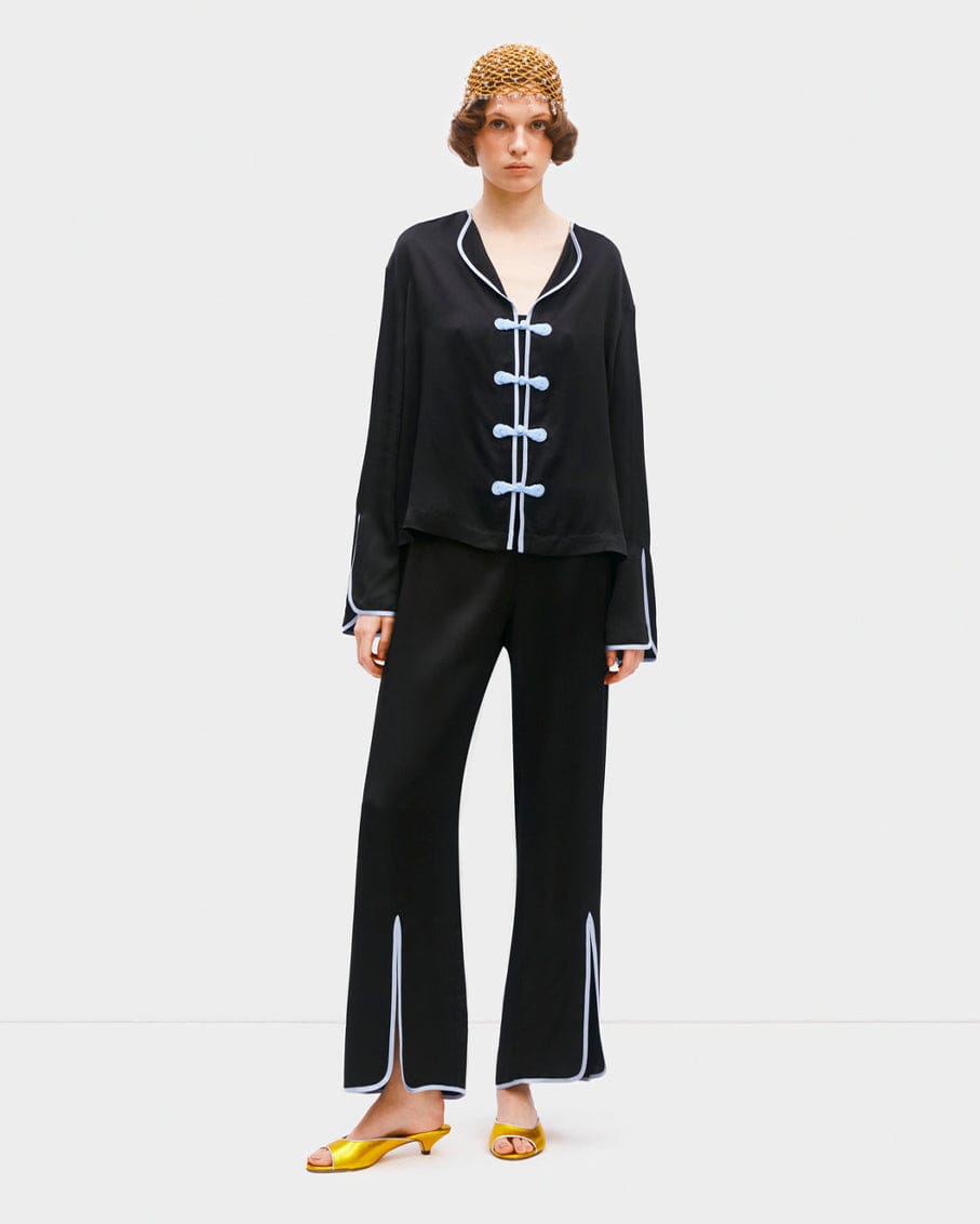 Sleeper Louis Set with Pants in Black & Blue