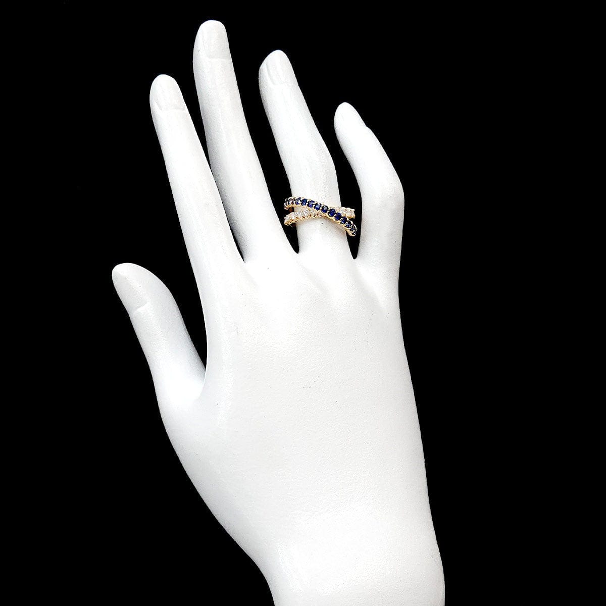 SUWA SUWA Sapphire 0.77ct Diamond 0.48ct Ring 18K YG 750 Size6(US) 90305560