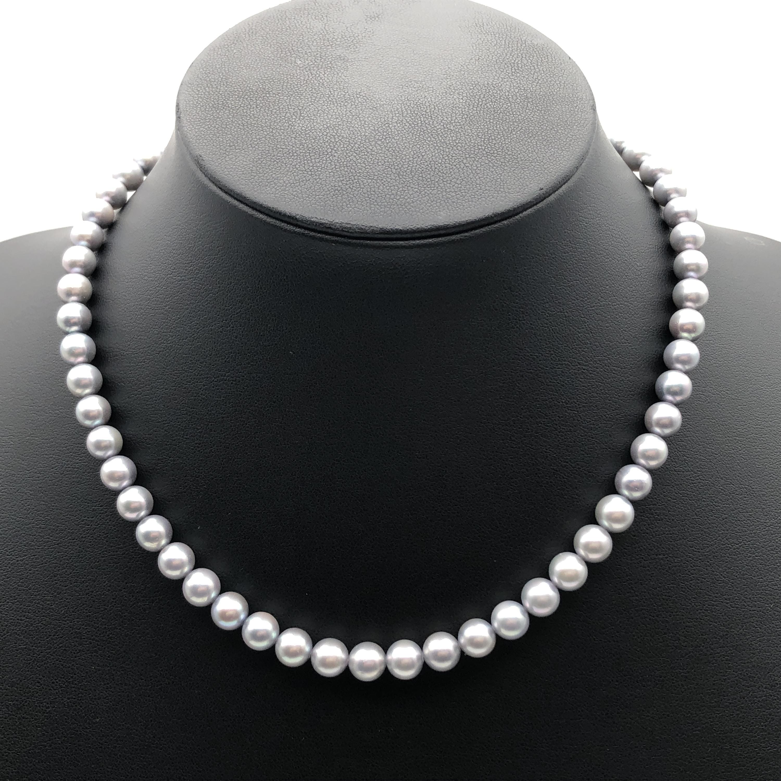 Tasaki Tasaki Blue Pearl String Necklace, SV, 33.1g, 16inch C366257