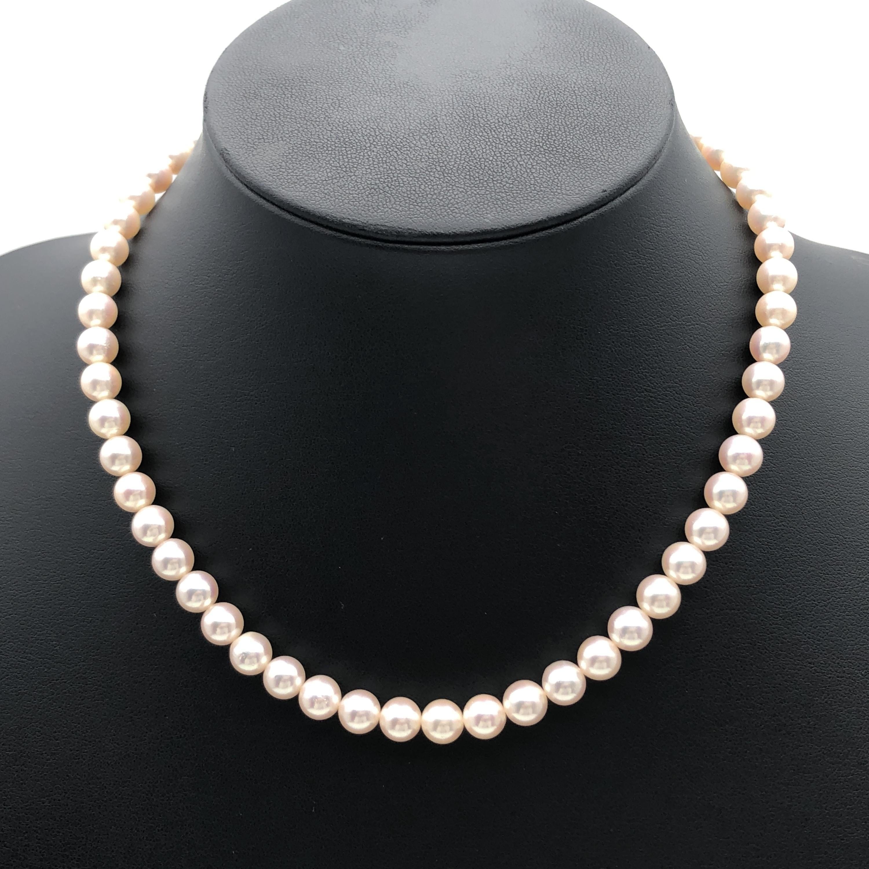 Tasaki Tasaki Pearl String Necklace, K14WG, 34.1g, 16inch C355803