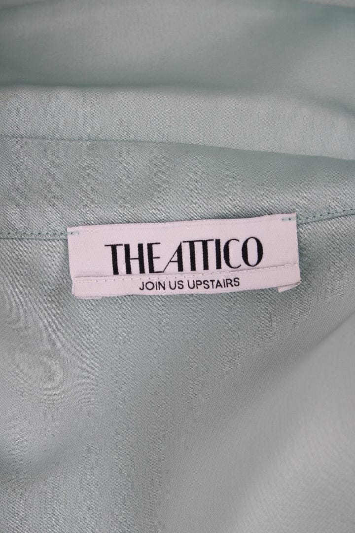 The Attico The Attico Satin Shirt Dress Green 40