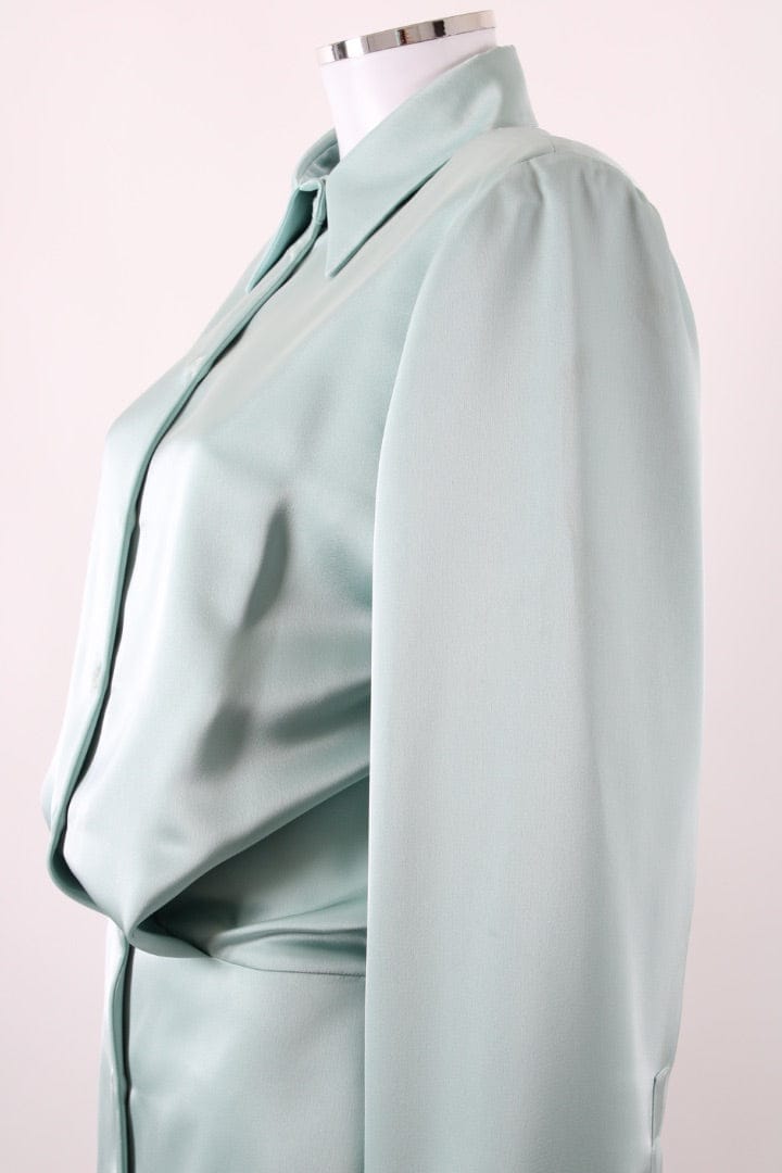 The Attico The Attico Satin Shirt Dress Green 40