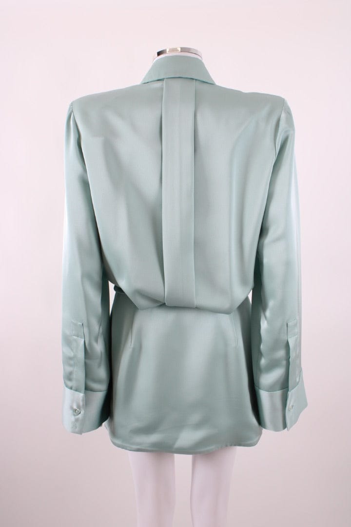 The Attico The Attico Satin Shirt Dress Green 40