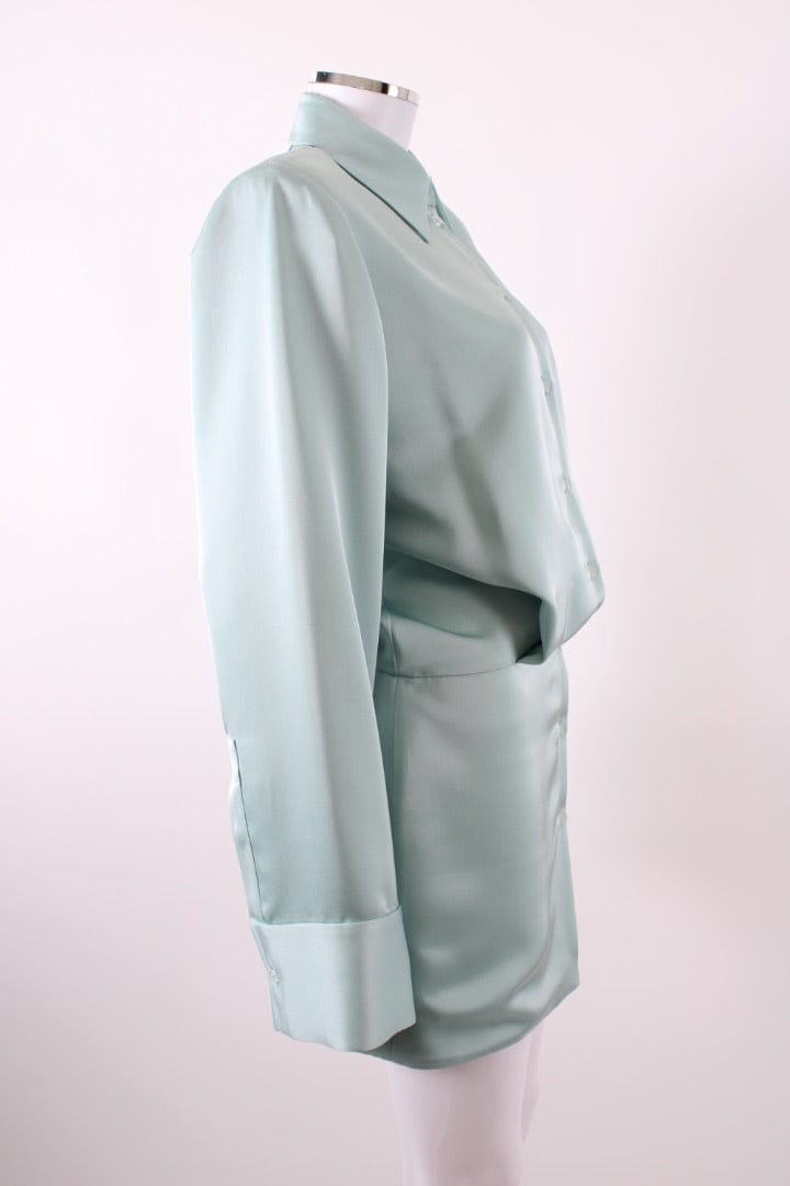 The Attico The Attico Satin Shirt Dress Green 40