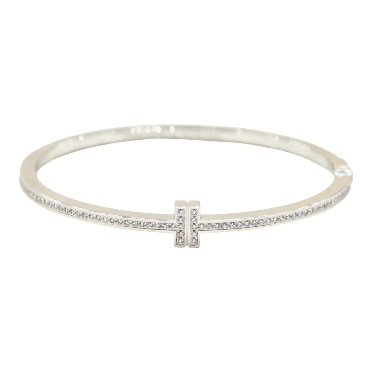 Tiffany Tiffany Diamond Hinged Wire Bangle White Gold