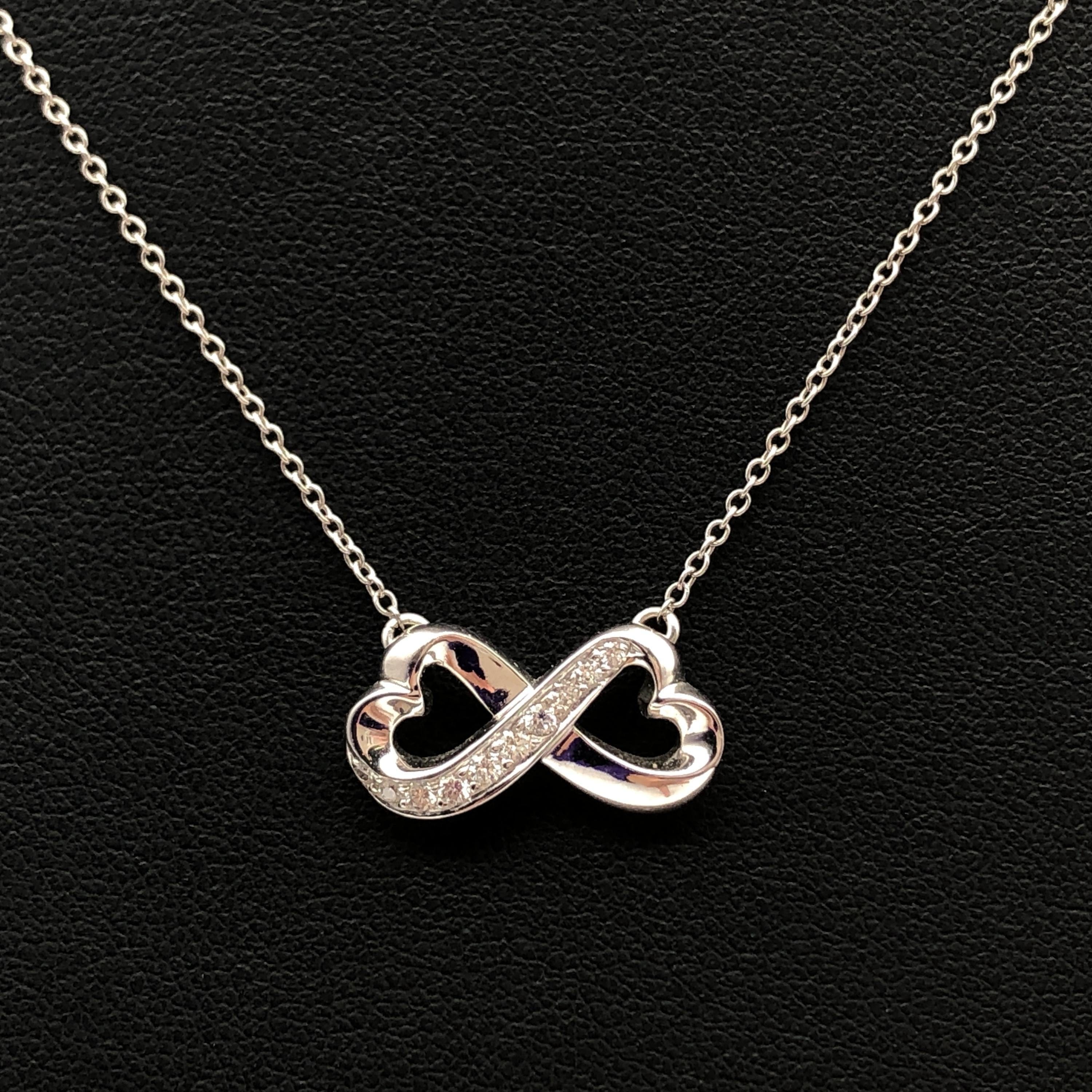 Tiffany & Co. Tiffany & Co. Double Loving Heart Diamond Necklace, WG750, 4.1g, 16inch C344210