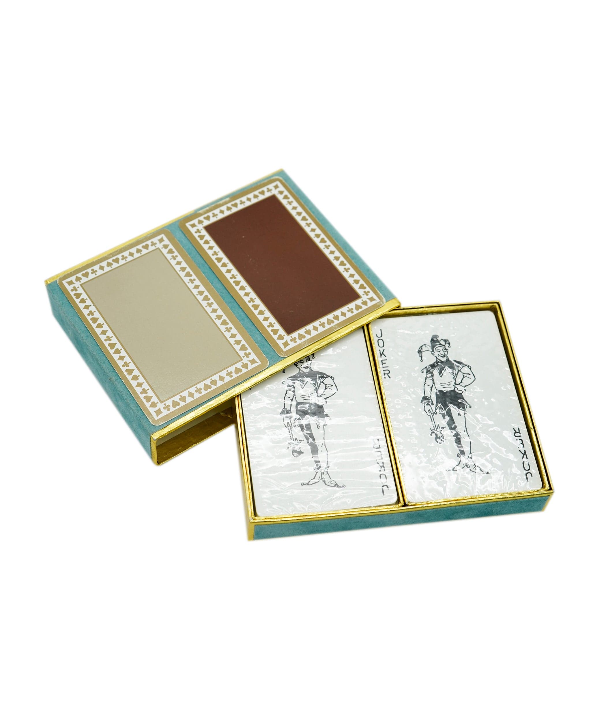 Tiffany & Co. TIFFANY&Co. Playing Cards 2Set Brown Gray blue Auth 87803 DBXS1690