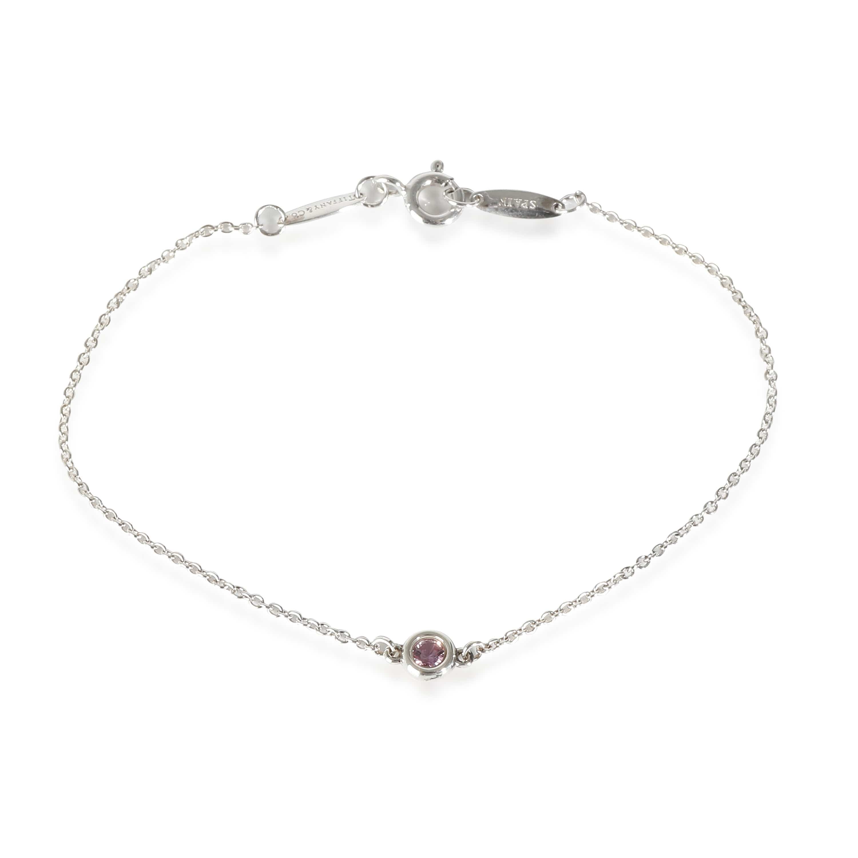 Tiffany & Co. Tiffany & Co. Elsa Peretti Sapphire Bracelet in  Sterling Silver Pink