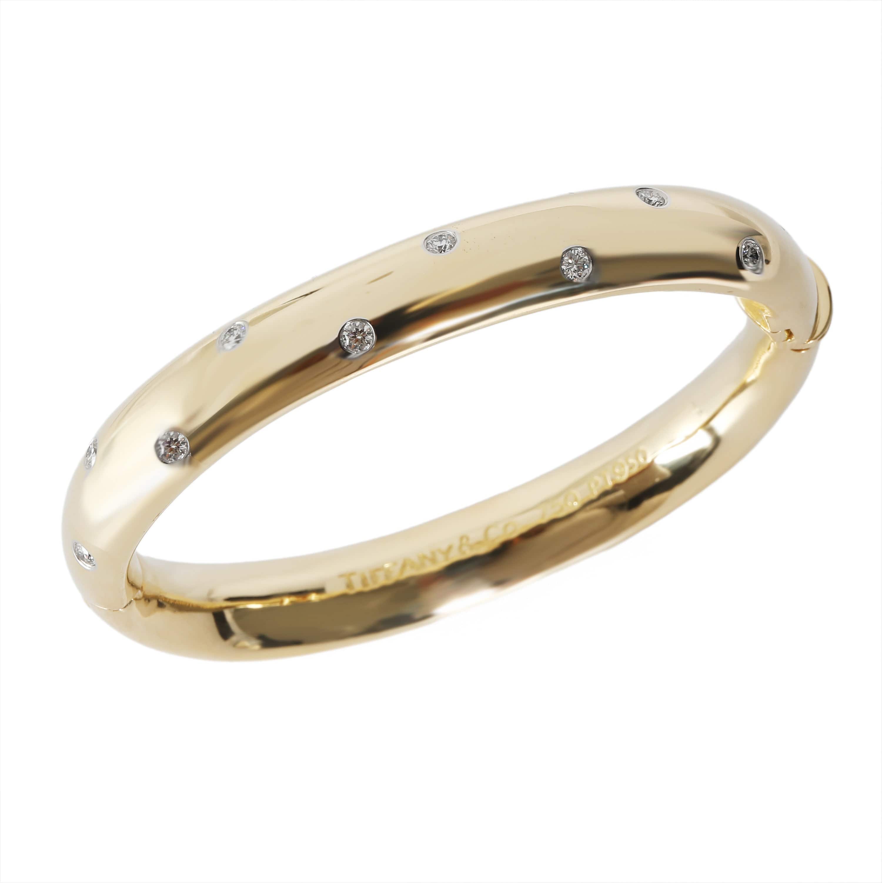 Tiffany & Co. Tiffany & Co. Etoile Bangle in 18k Yellow Gold/Platinum 0.3 CTW