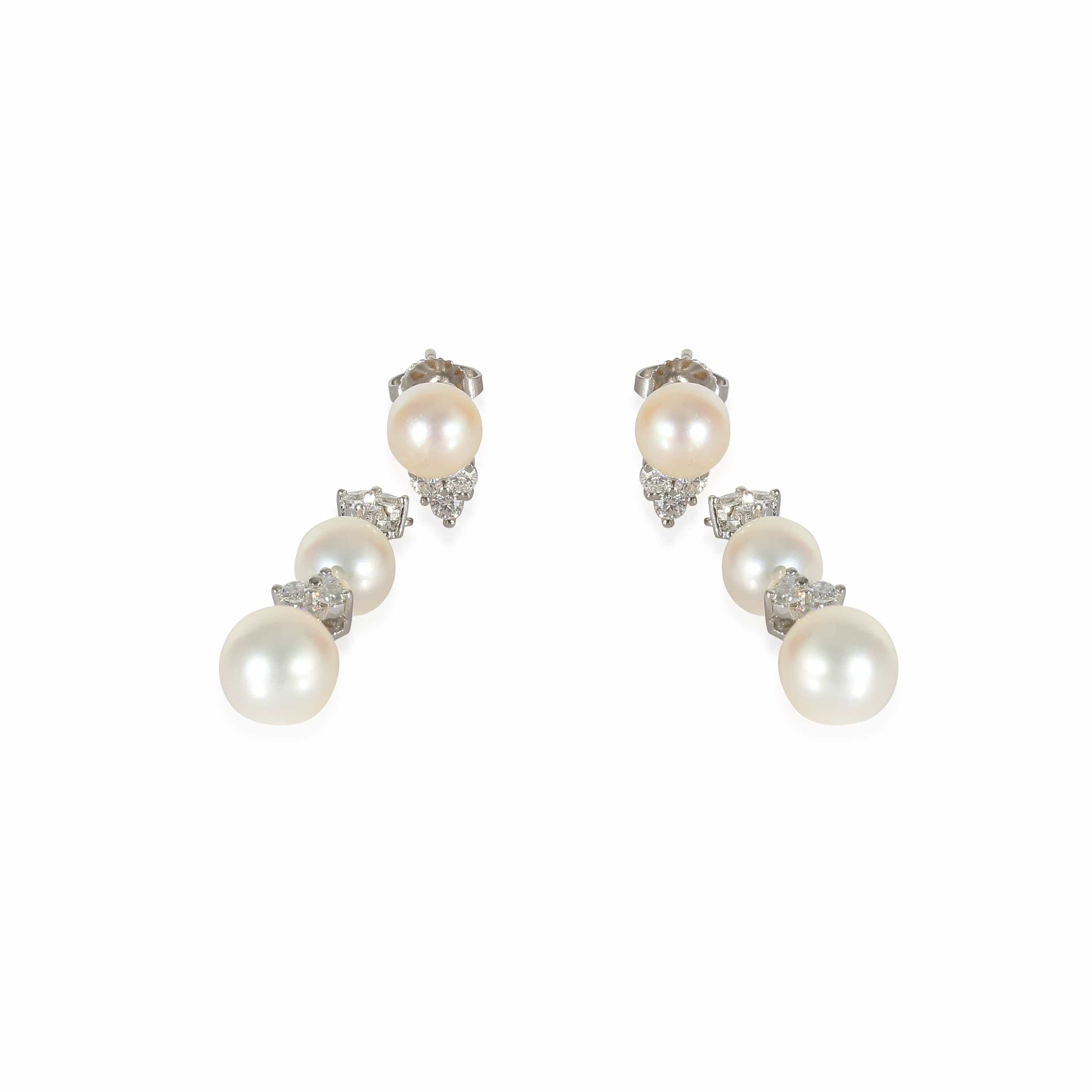 Tiffany & Co. Tiffany & Co. Aria Pearl Earrings with Jackets in Platinum 0.62 CTW