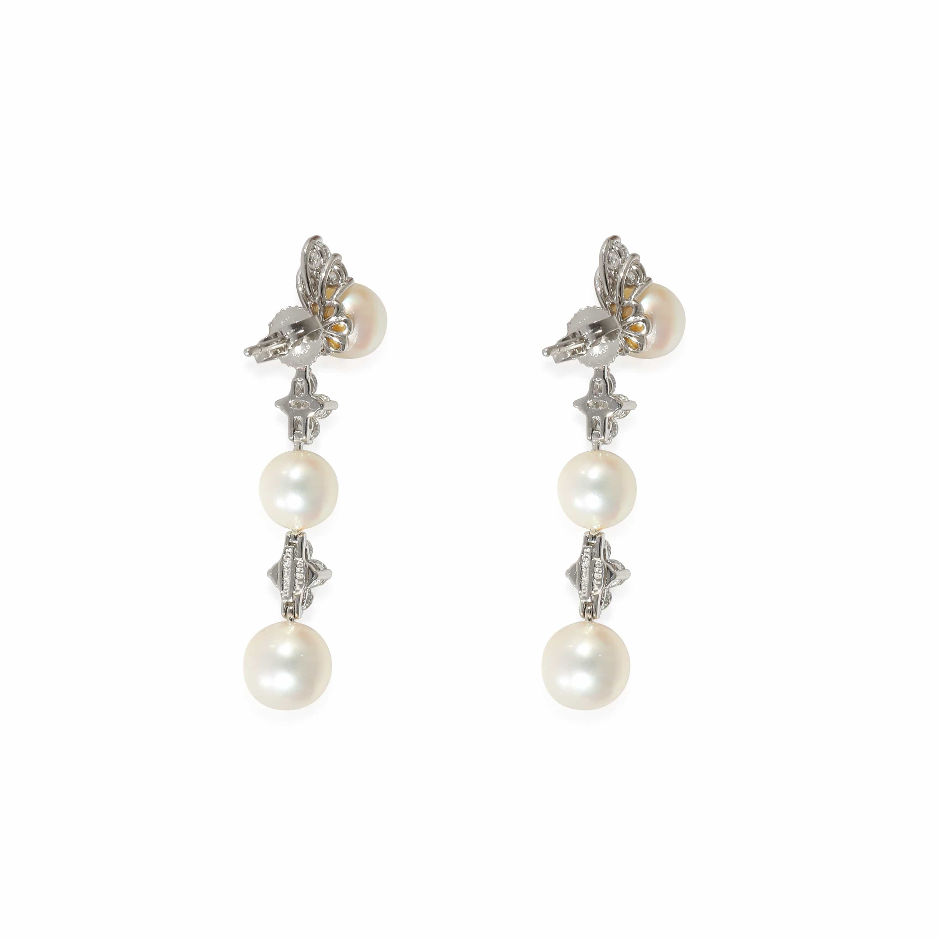 Tiffany & Co. Tiffany & Co. Aria Pearl Earrings with Jackets in Platinum 0.62 CTW