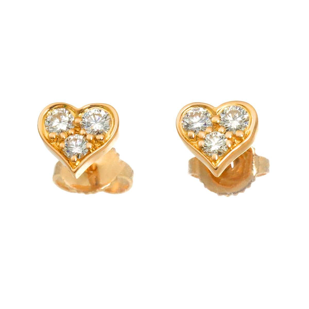 TIFFANY Co. TIFFANY Co. Sentimental Heart Diamond Earrings Pierced 18K PG 750 90319250